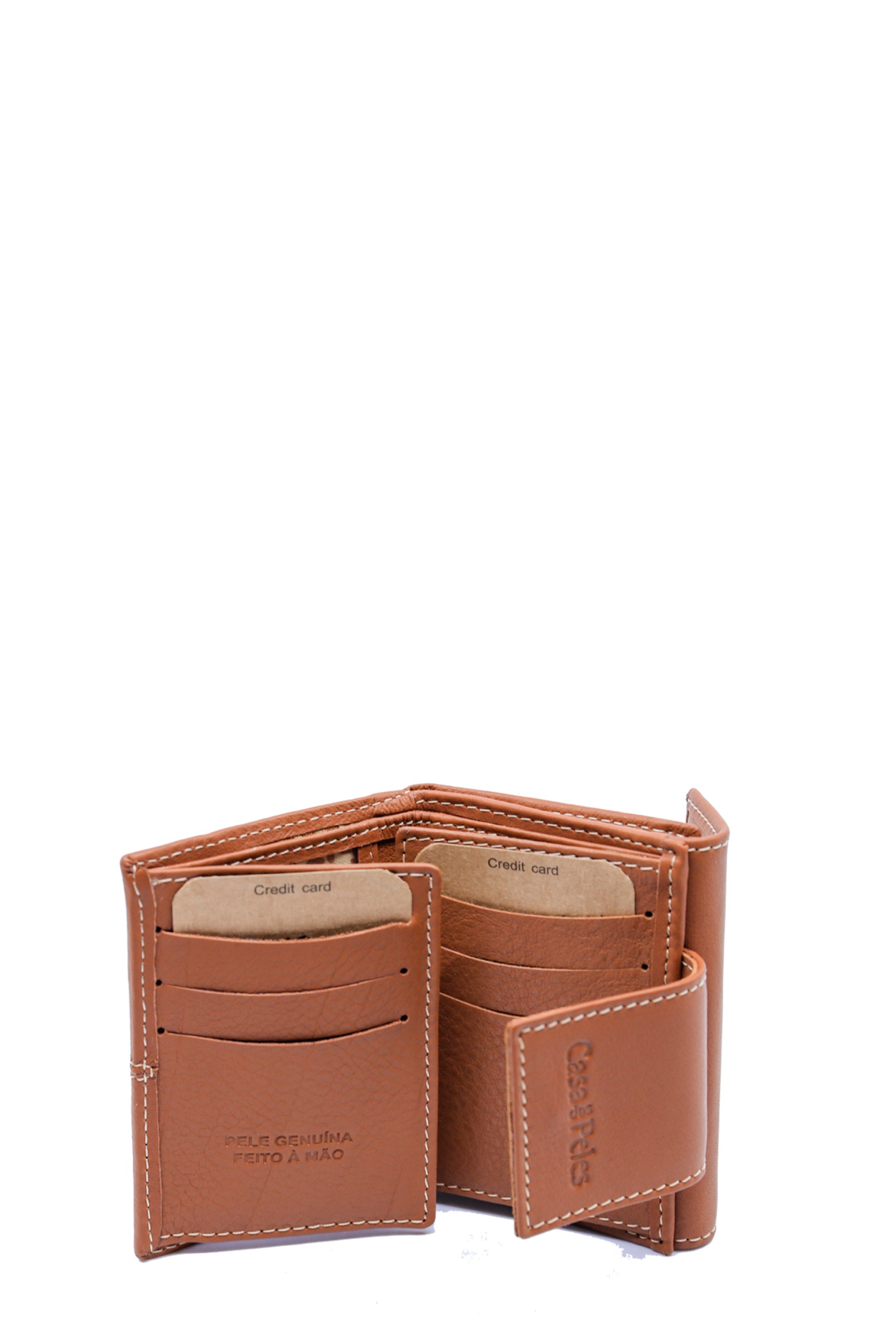 Carteira pequena em pele
