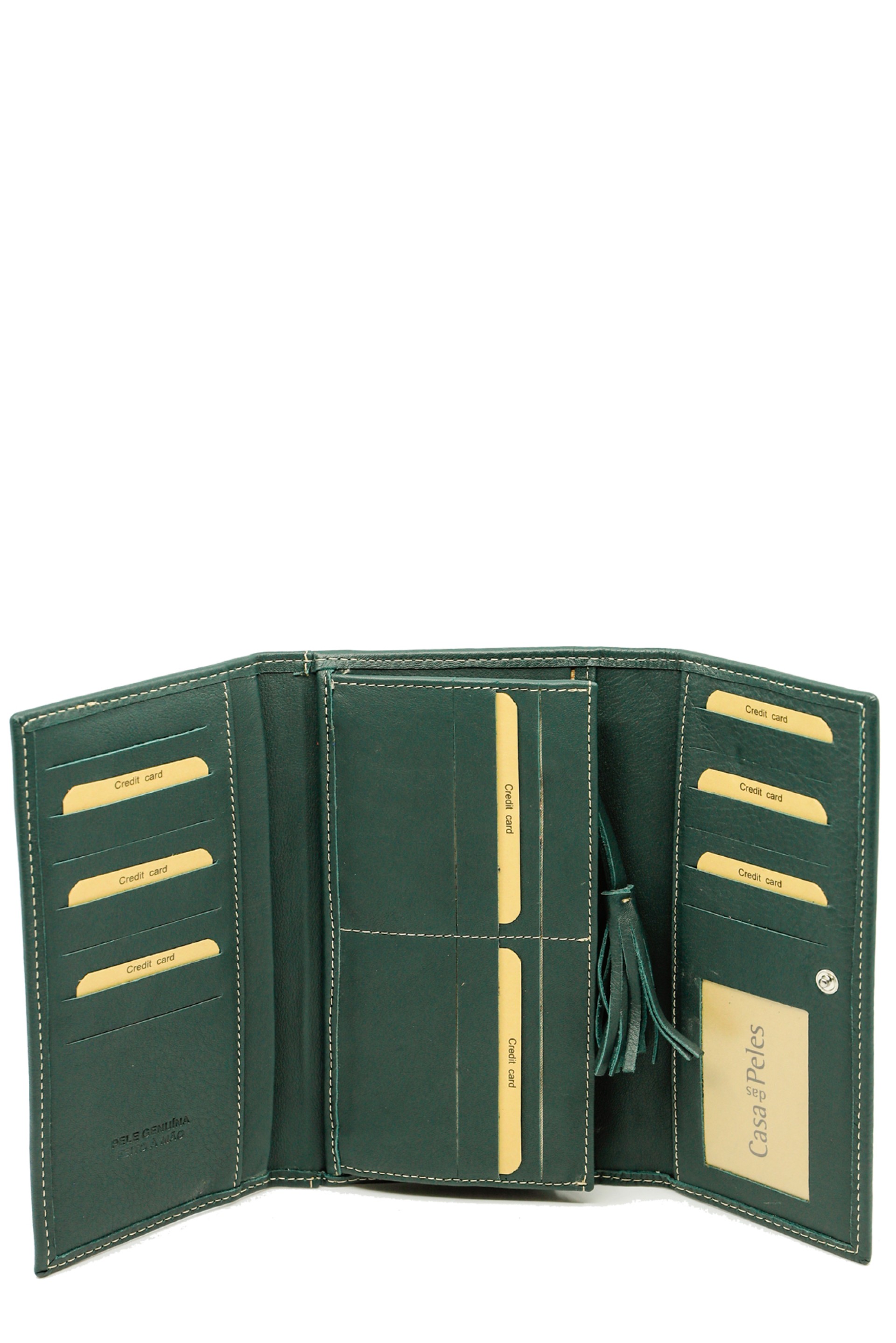 Carteira envelope em pele