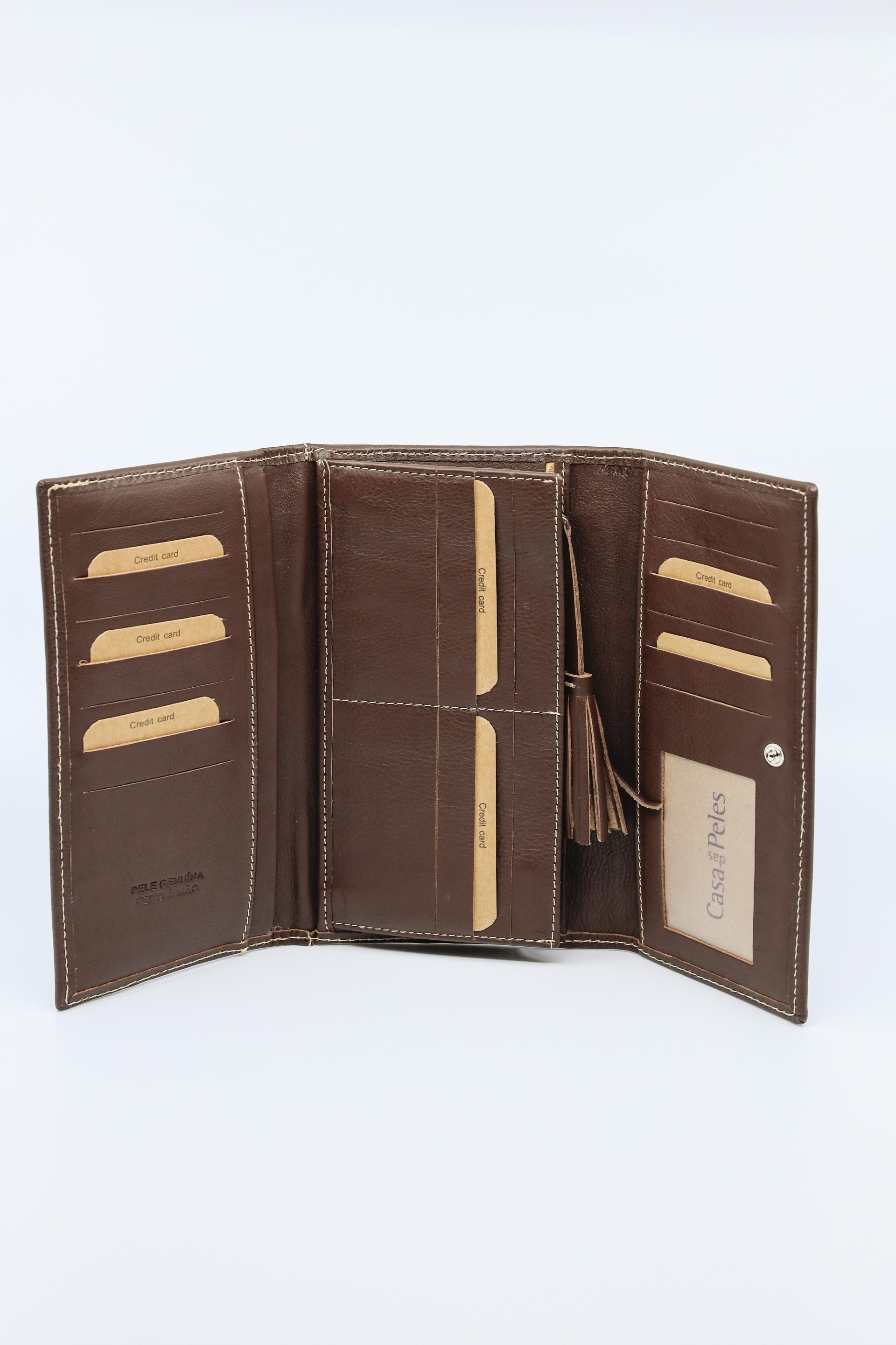 Carteira envelope em pele