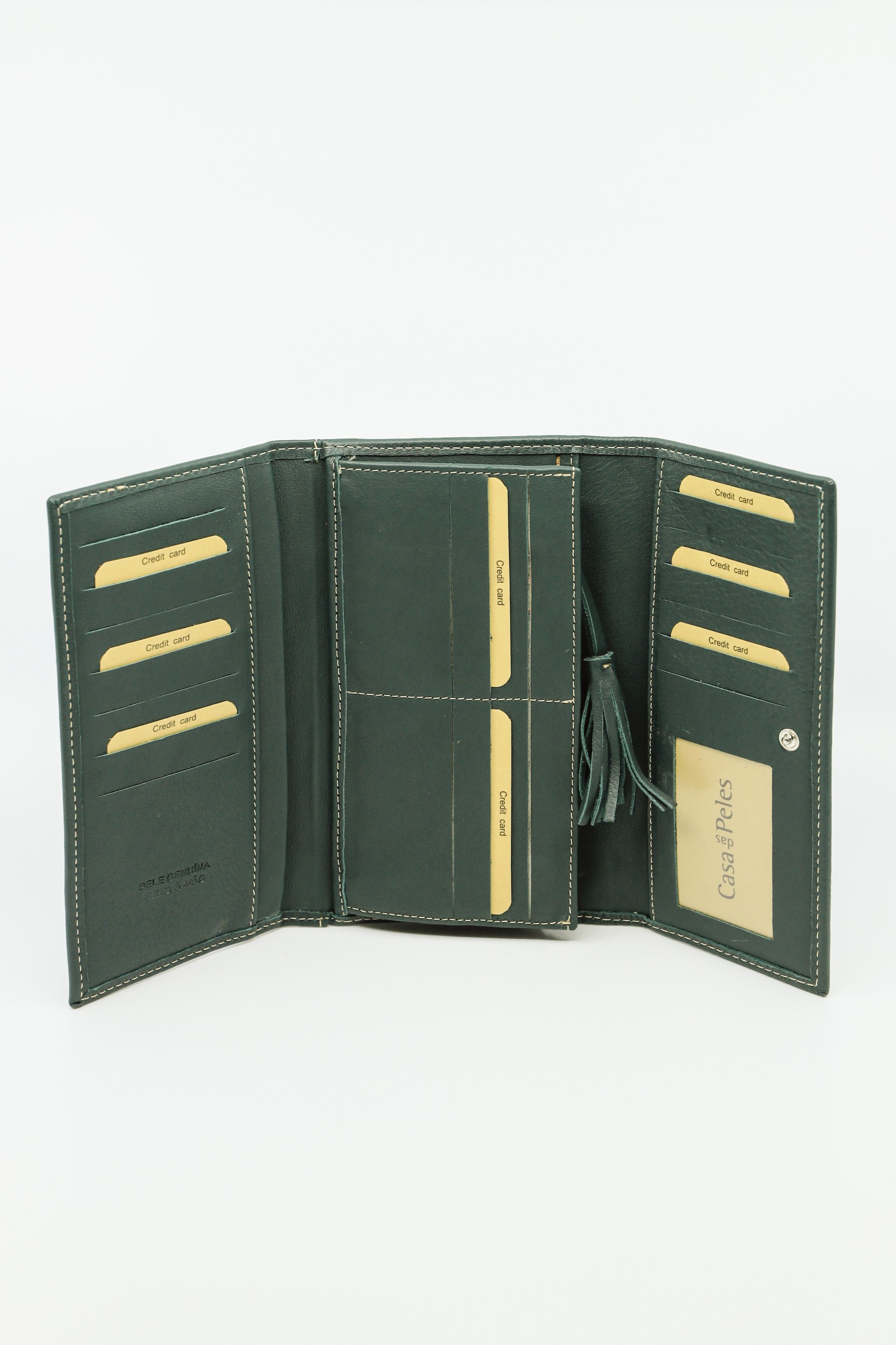 Carteira envelope em pele