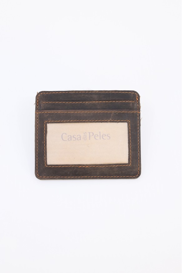 Porta-cartes em pele
