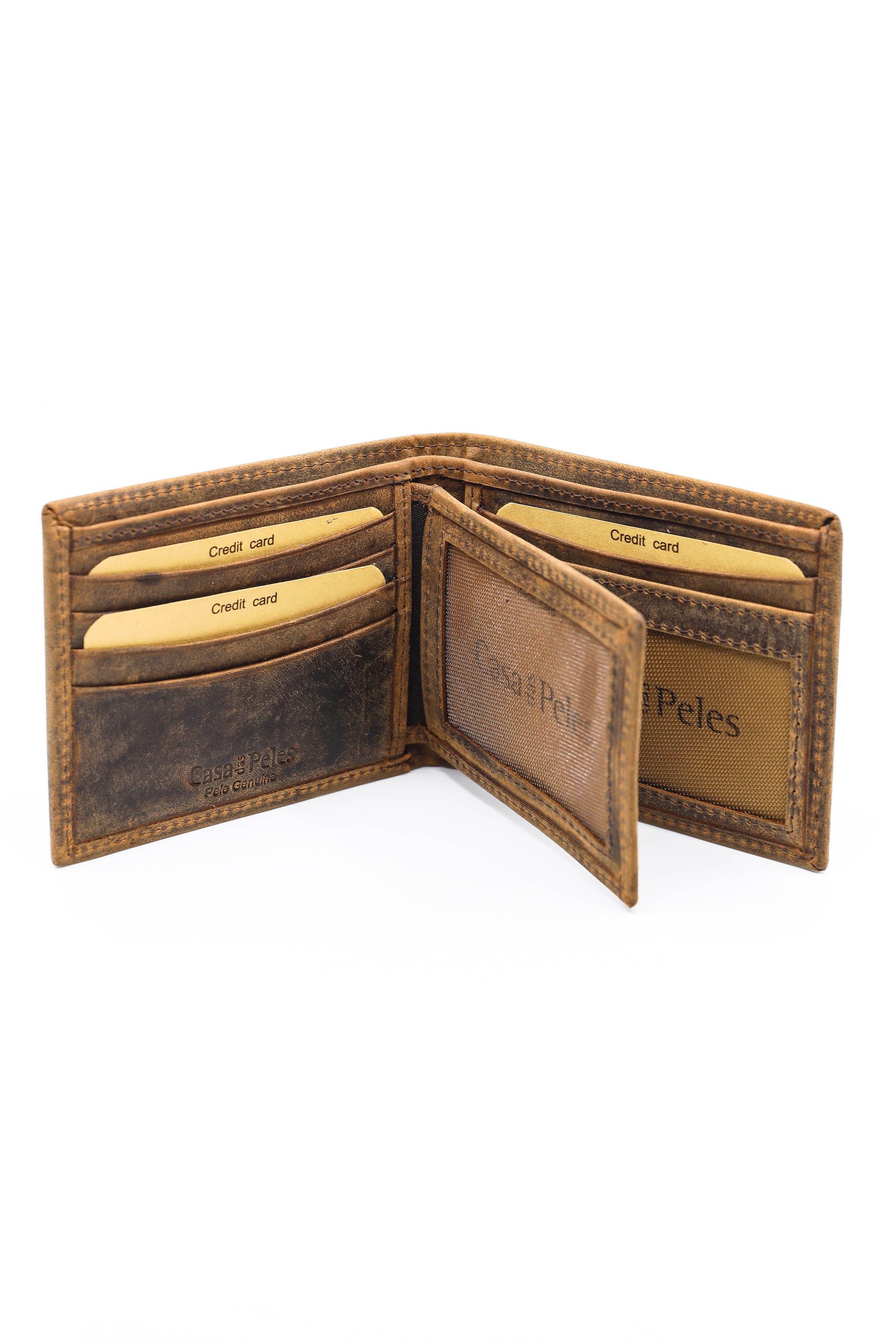 Porta-cartões em pele