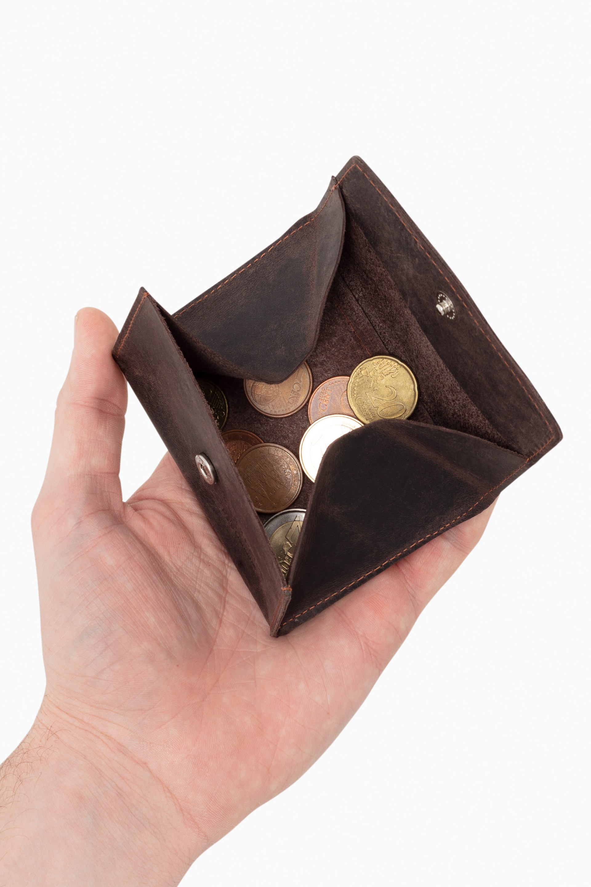 Porta-moedas em pele
