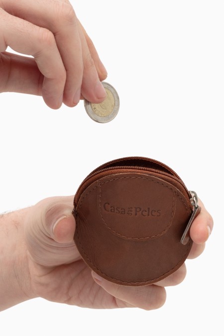 Porta-moedas em pele