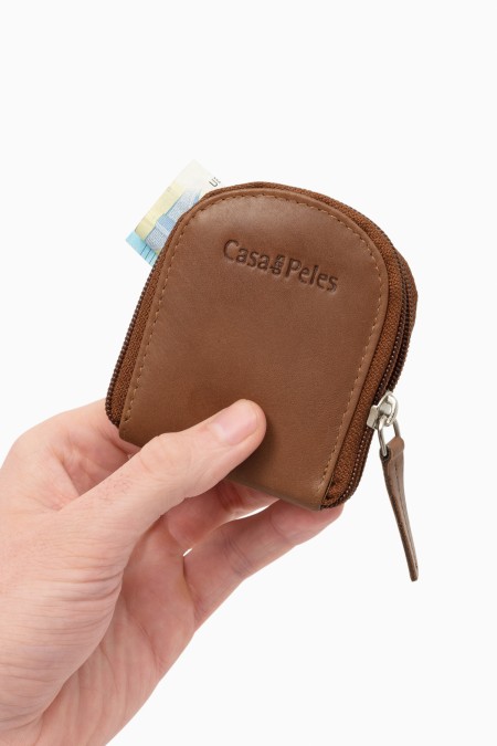 Porta-moedas em pele
