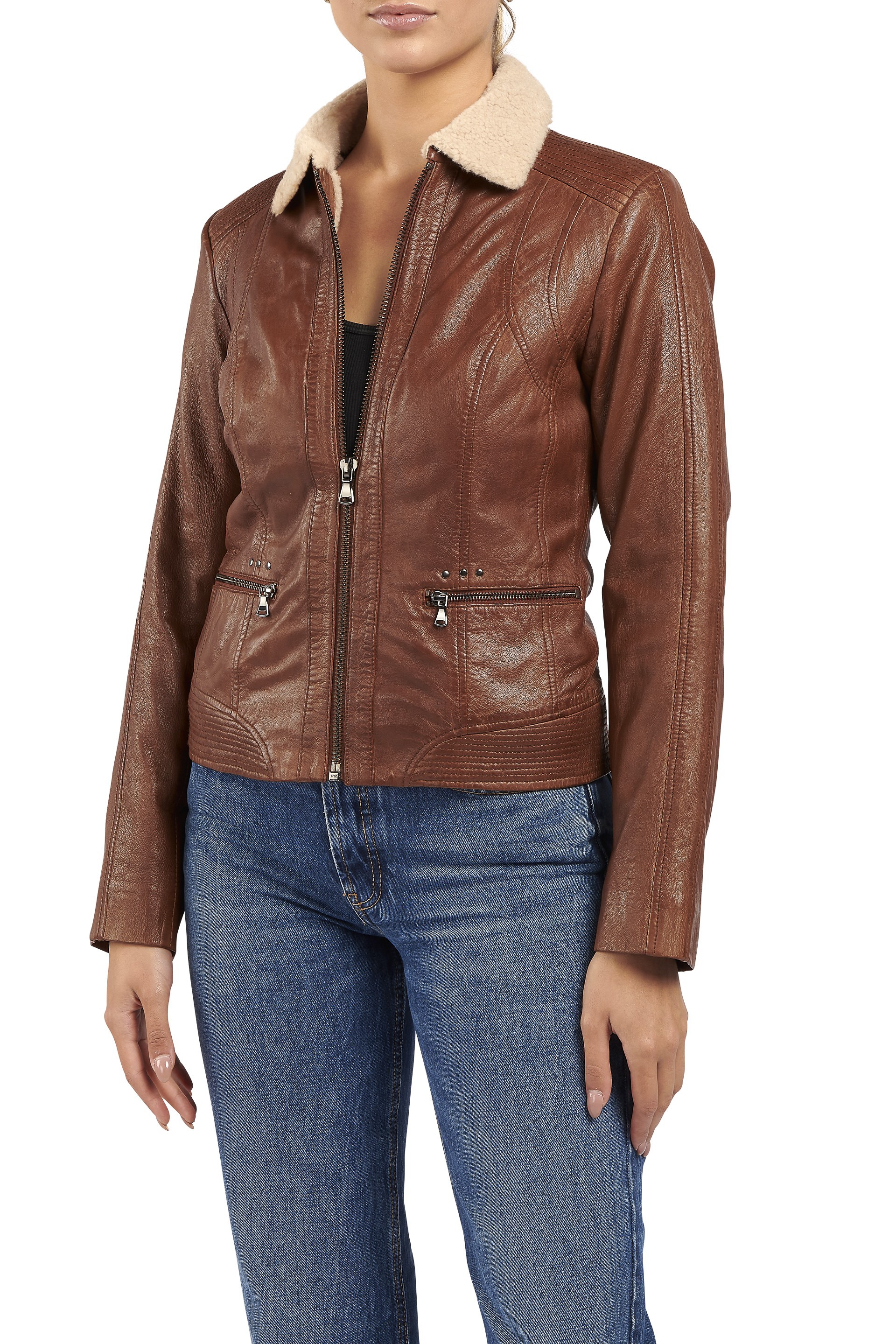 Blusão em pele Alexandra