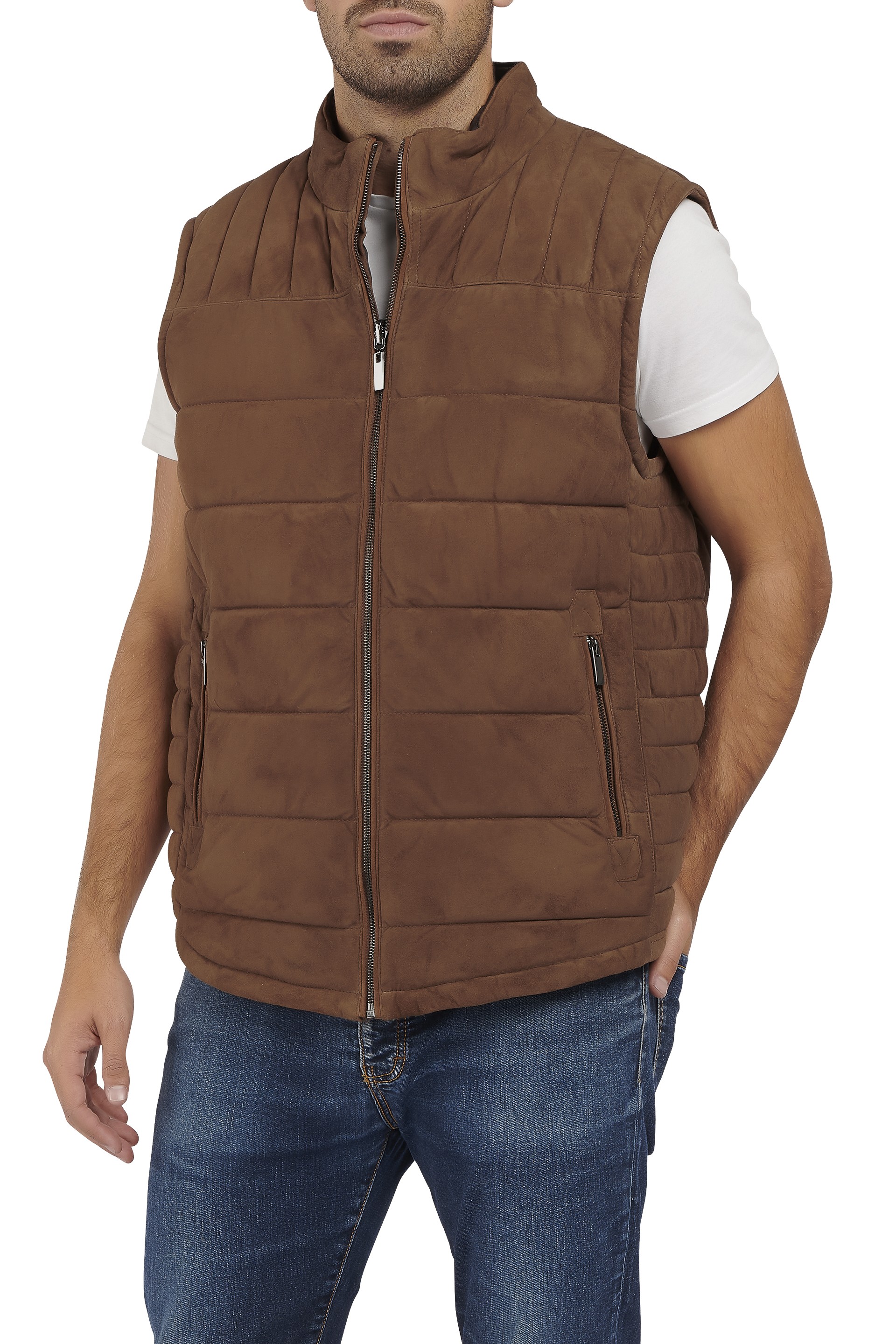 Colete em pele Safari