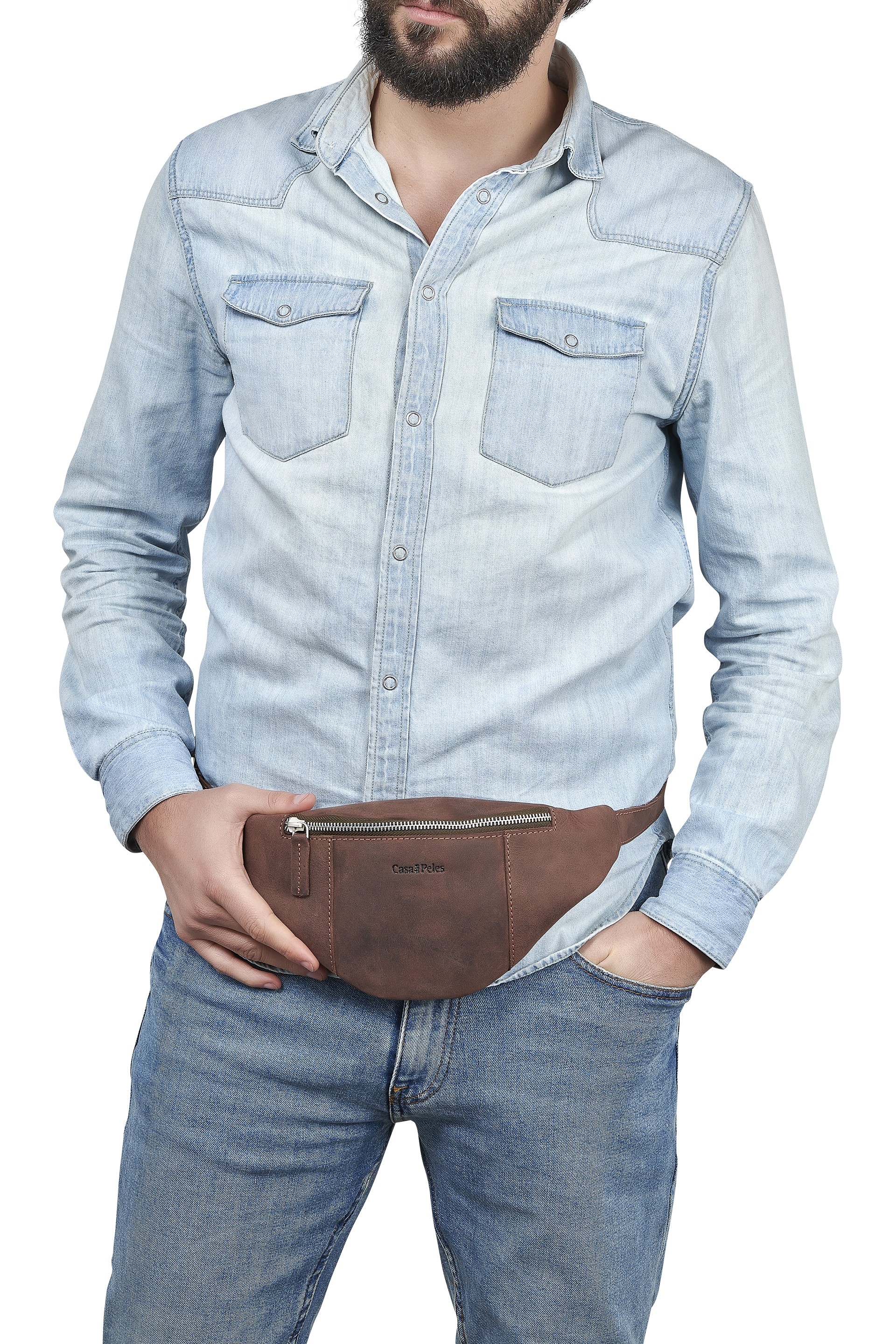 Bolsa cintura em pele 64H