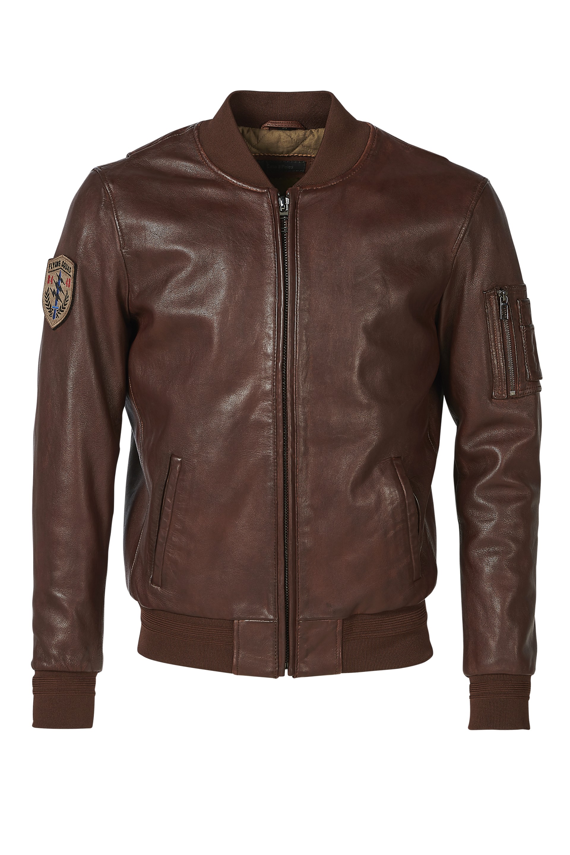 Blusão em pele Flying Sq