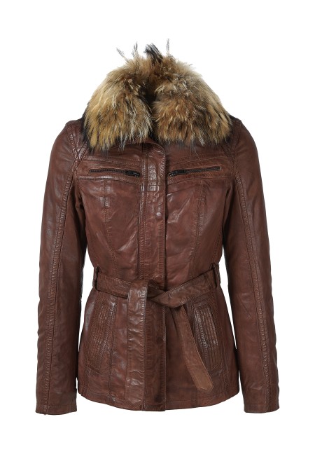 Casaco em pele Anabela