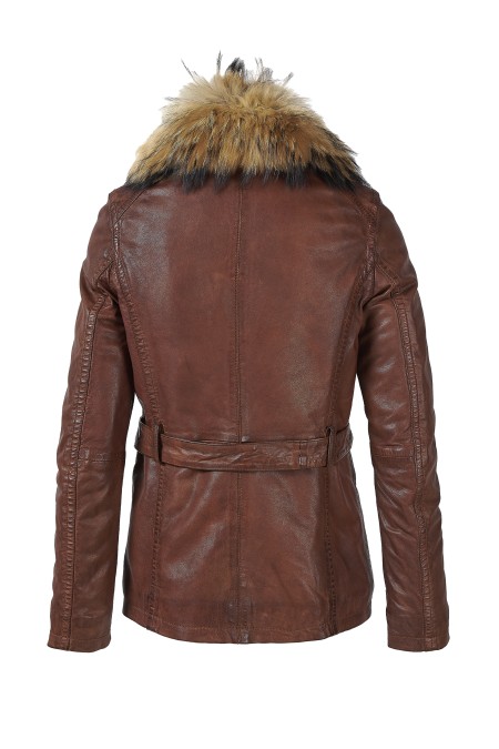 Casaco em pele Anabela