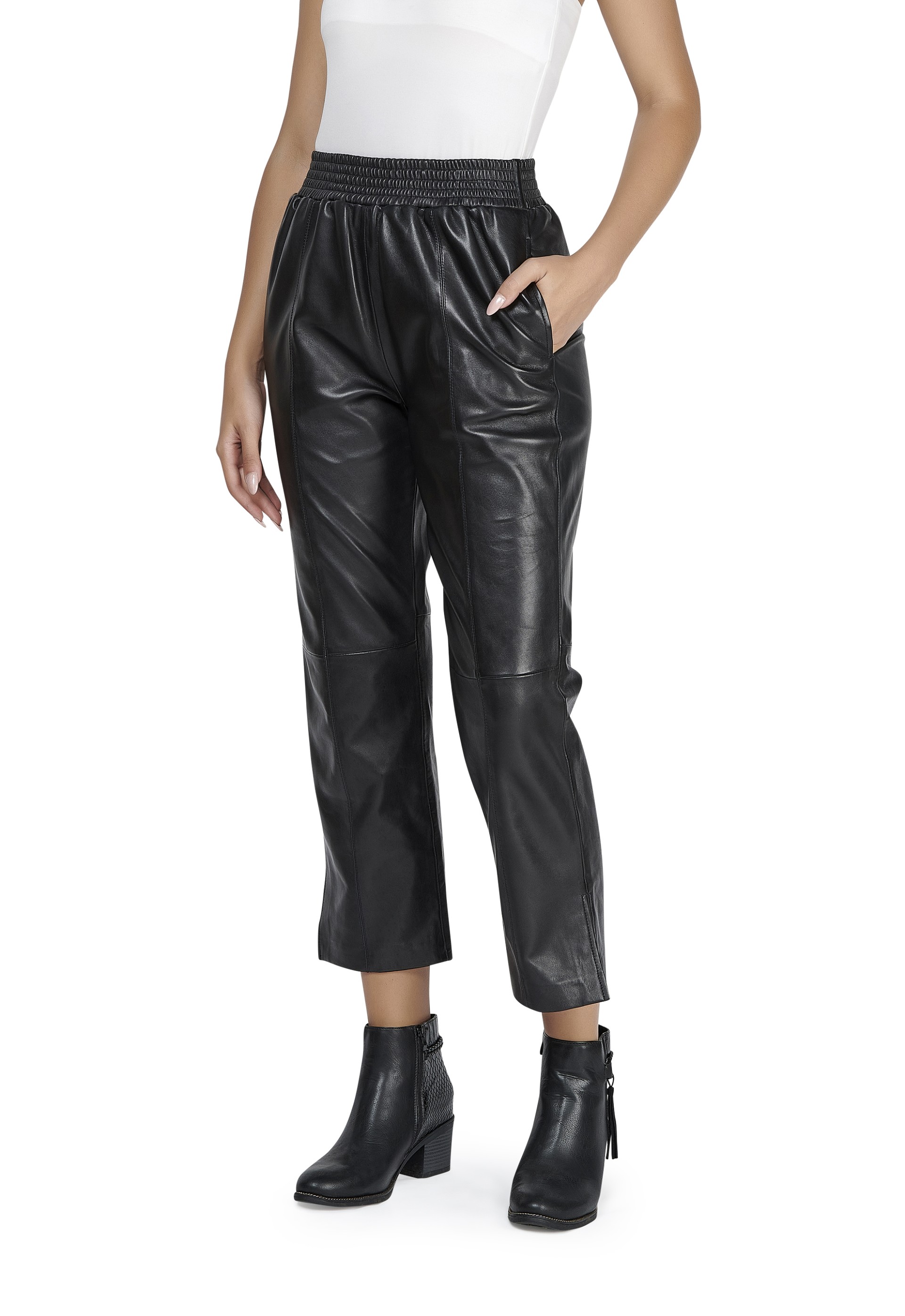 Calças em pele Melina