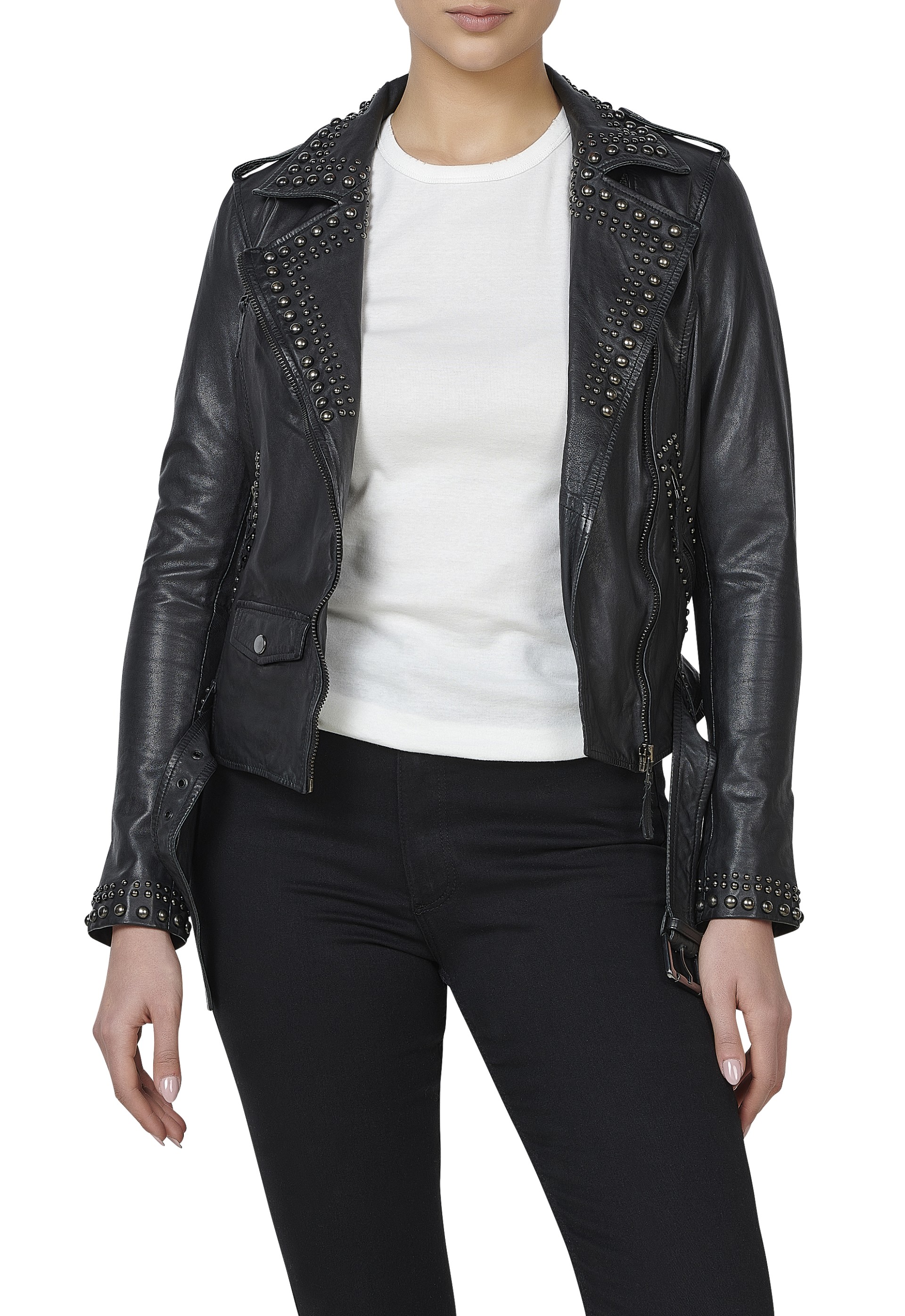 Jaqueta em pele Dione