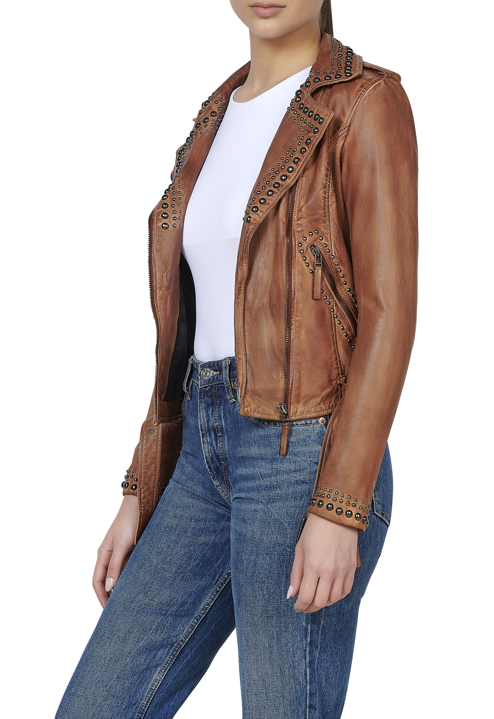 Jaqueta em pele Dione