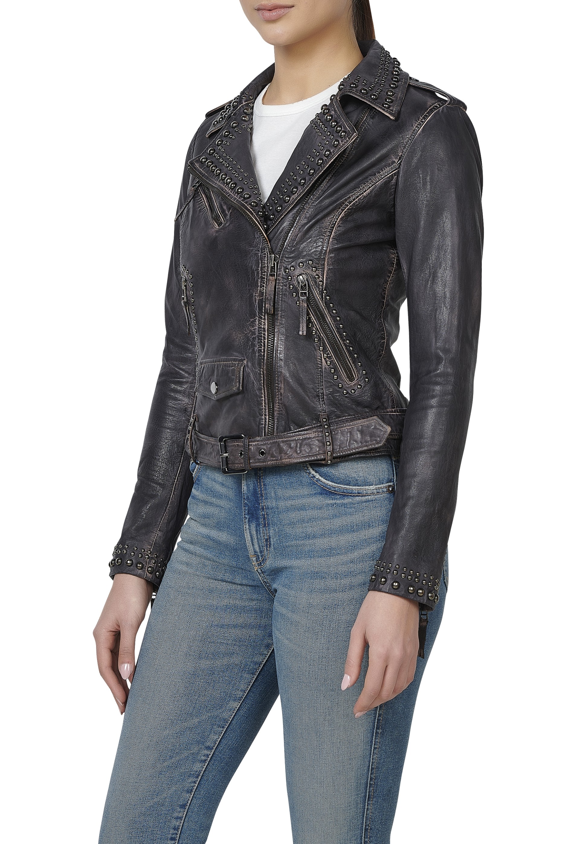 Jaqueta em pele Dione