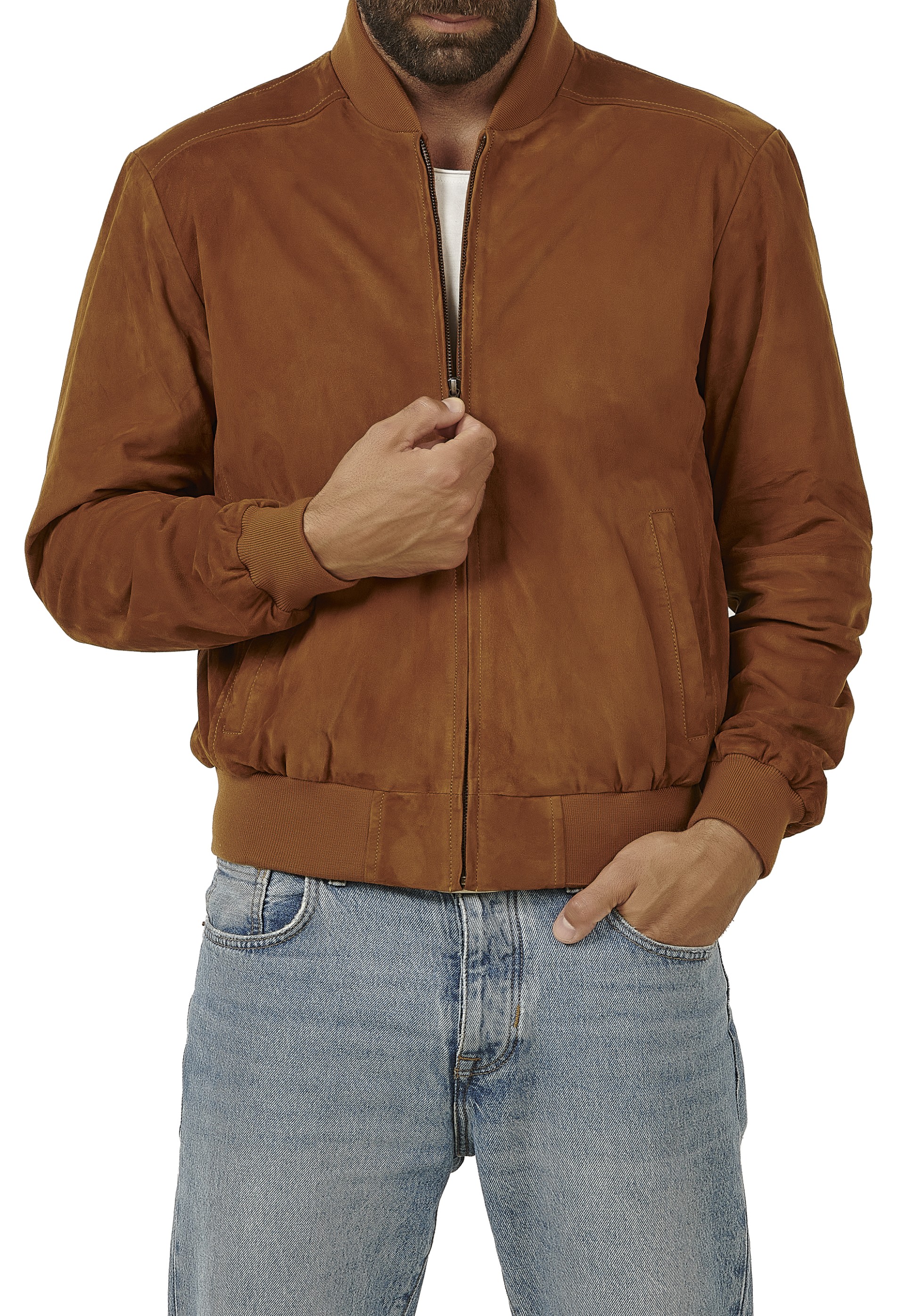 Blusão de Pele Suede Comf