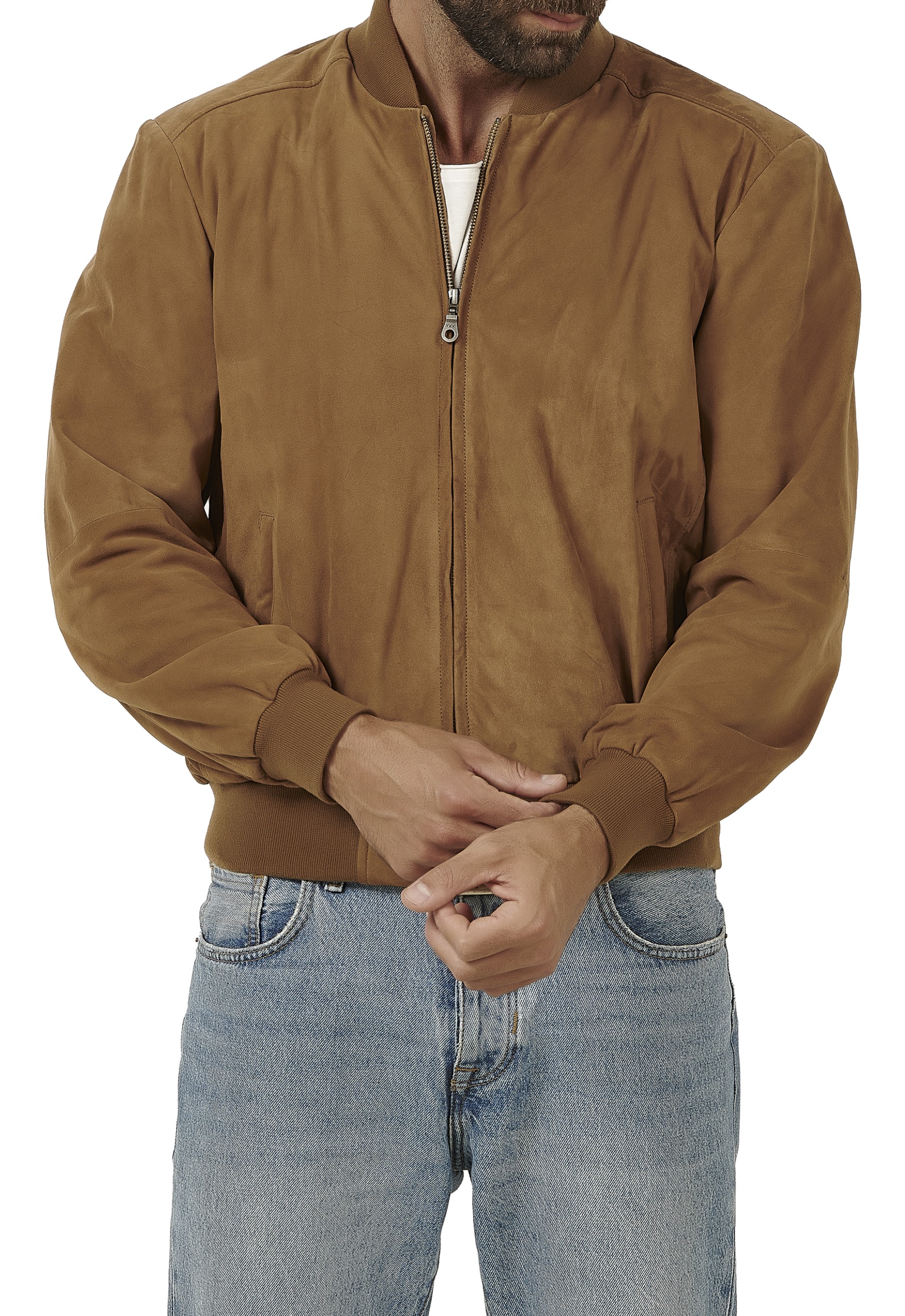 Blusão de Pele Suede Comf