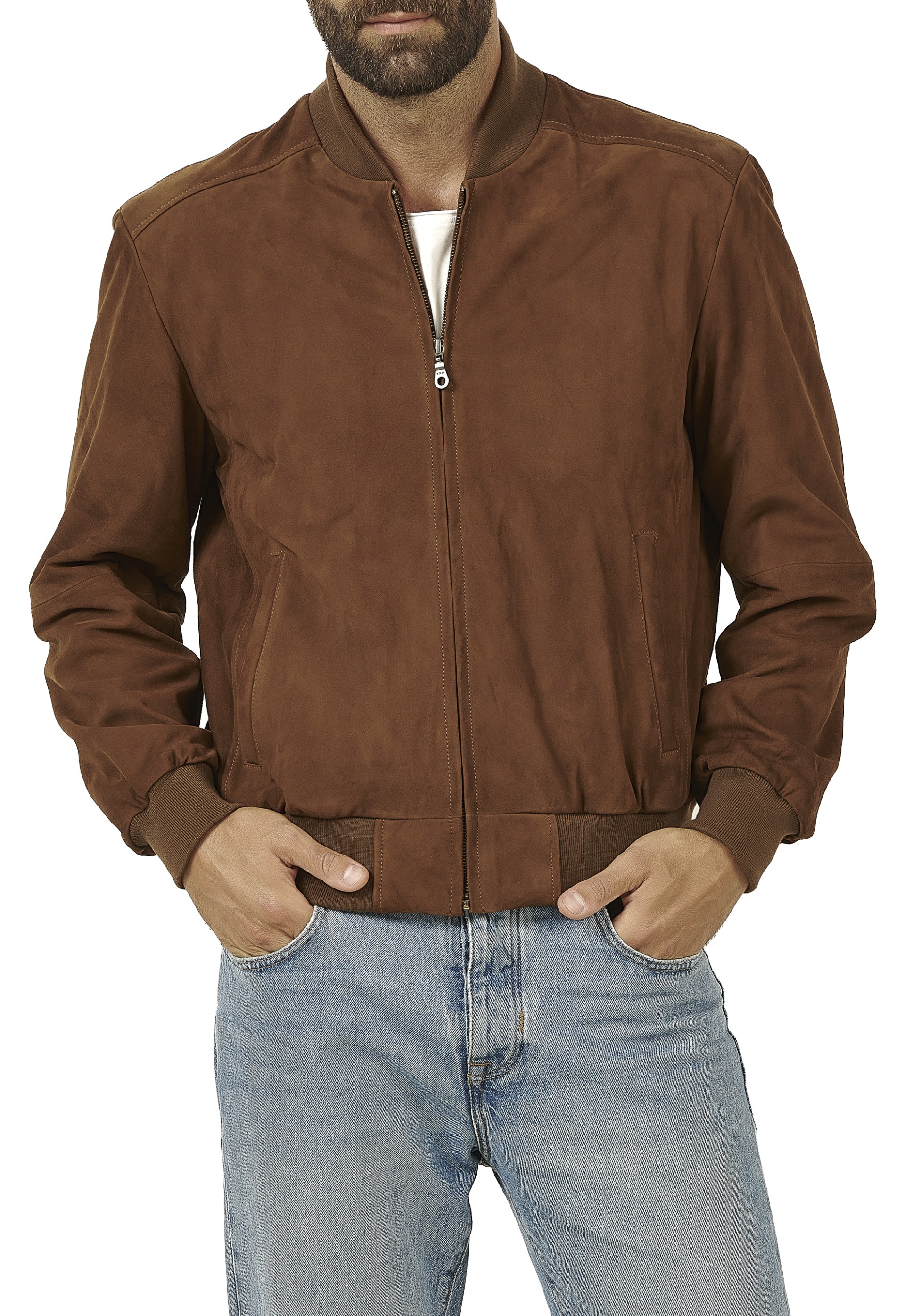 Blusão de Pele Suede Comf