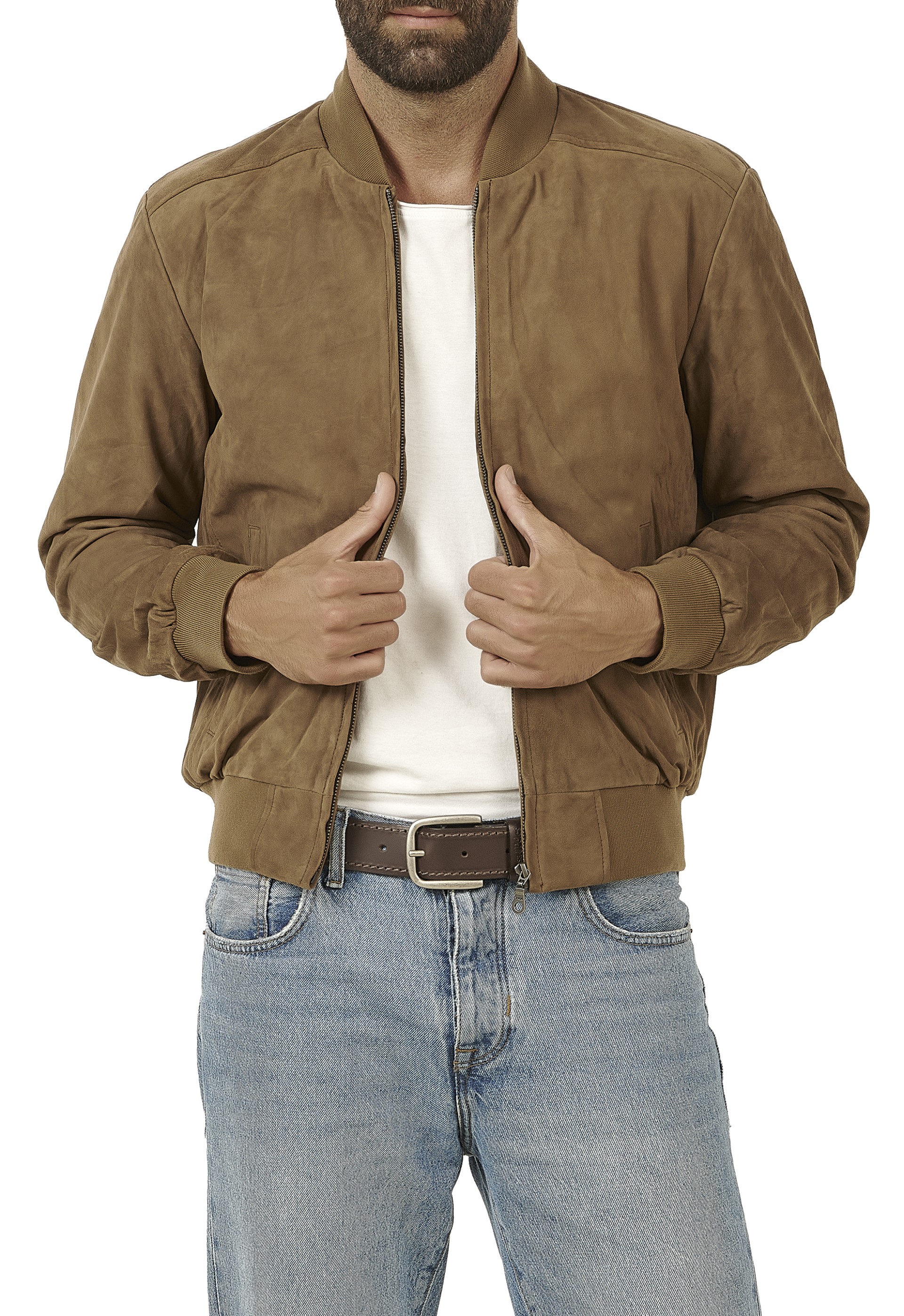 Blusão de Pele Suede Comf