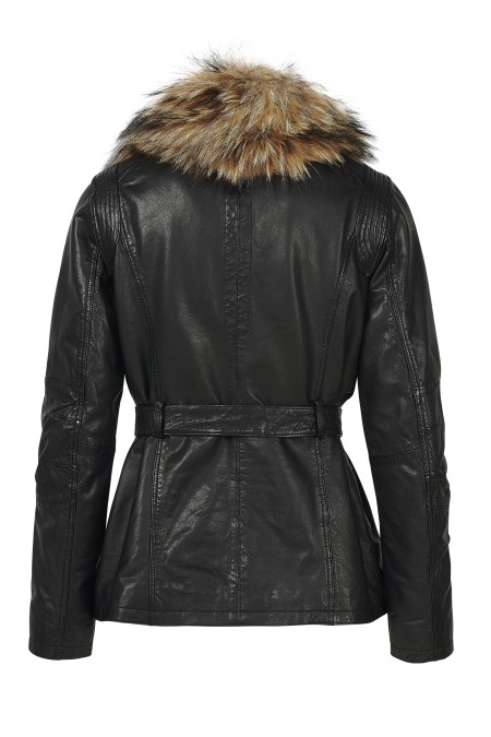 Casaco em pele Leah