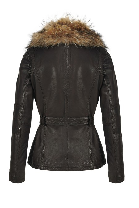 Casaco em pele Leah