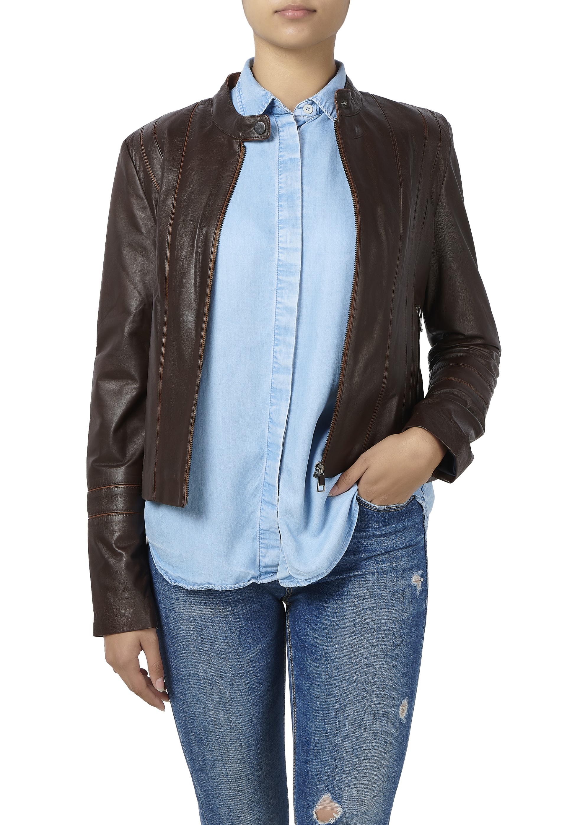 Jaqueta em pele Maitê