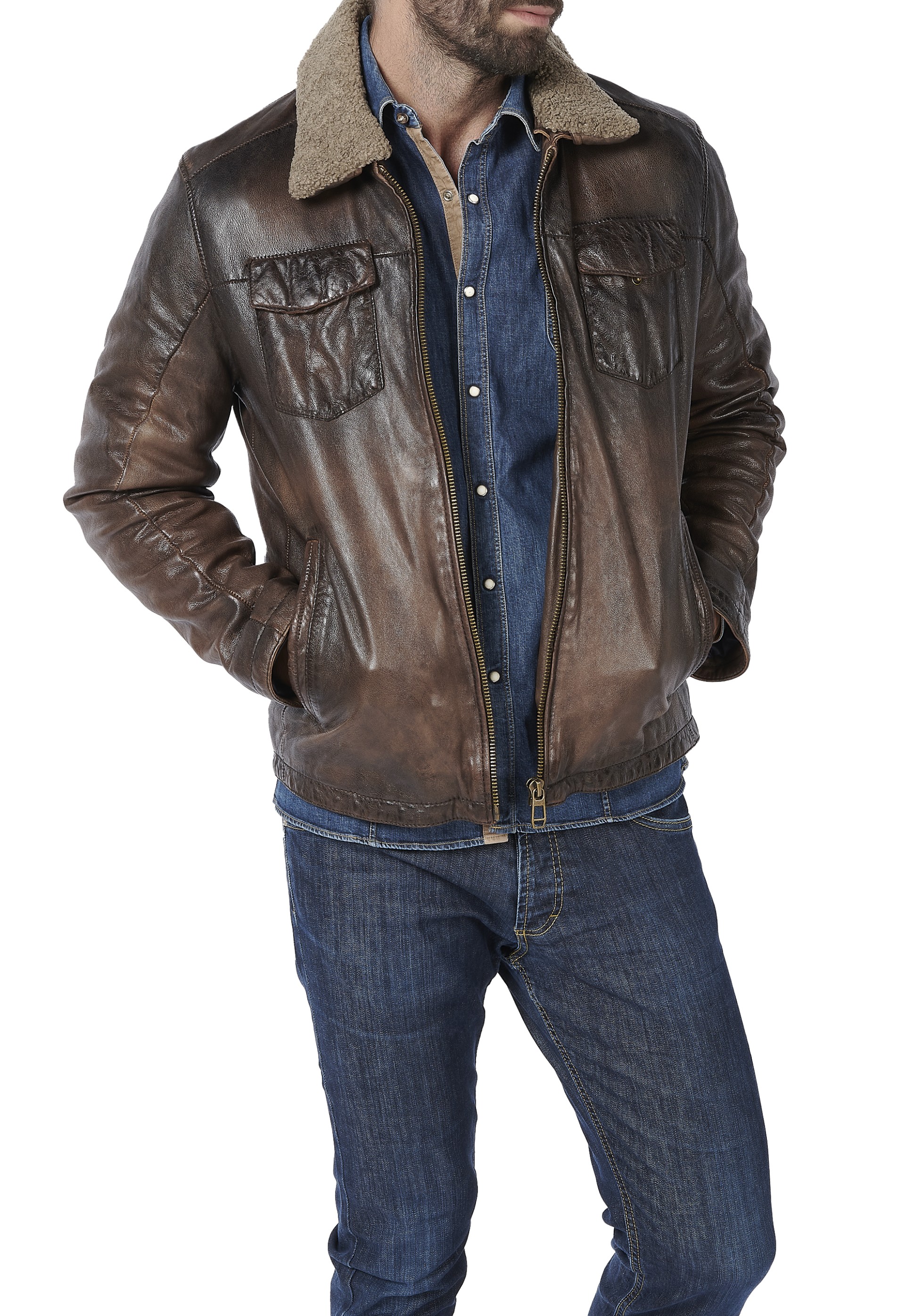 Blusão em pele Vitorino