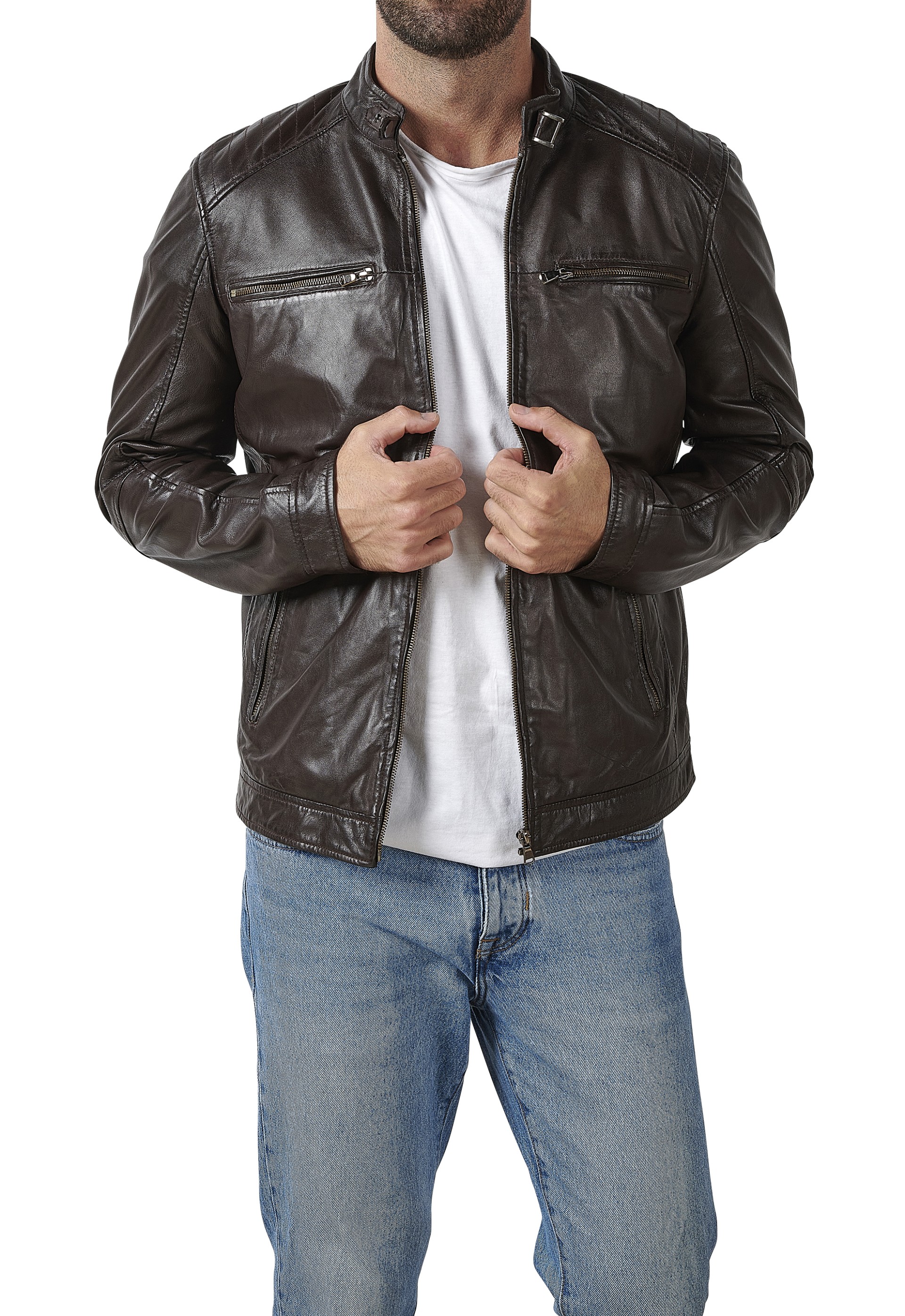 Blusão em pele Leandro