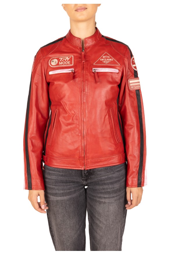 Bluso em pele Racer Lady