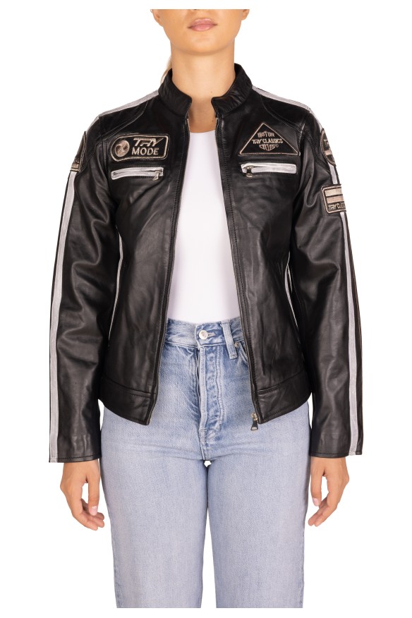 Bluso em pele Racer Lady