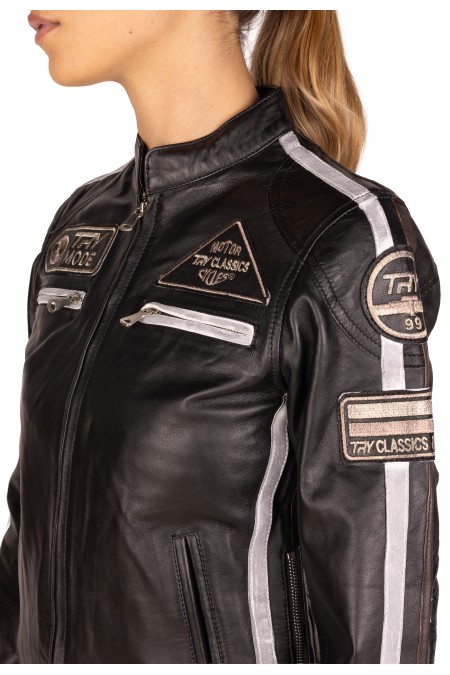 Bluso em pele Racer Lady