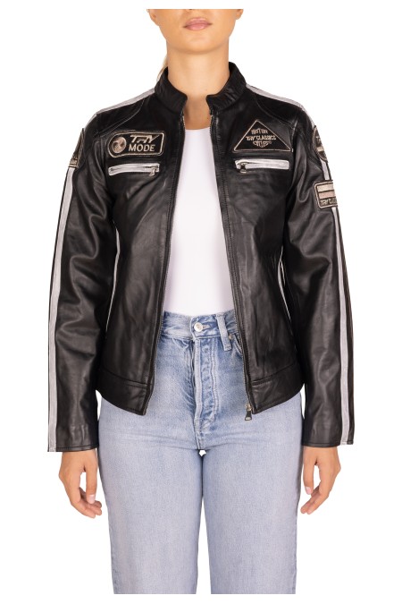 Bluso em pele Racer Lady