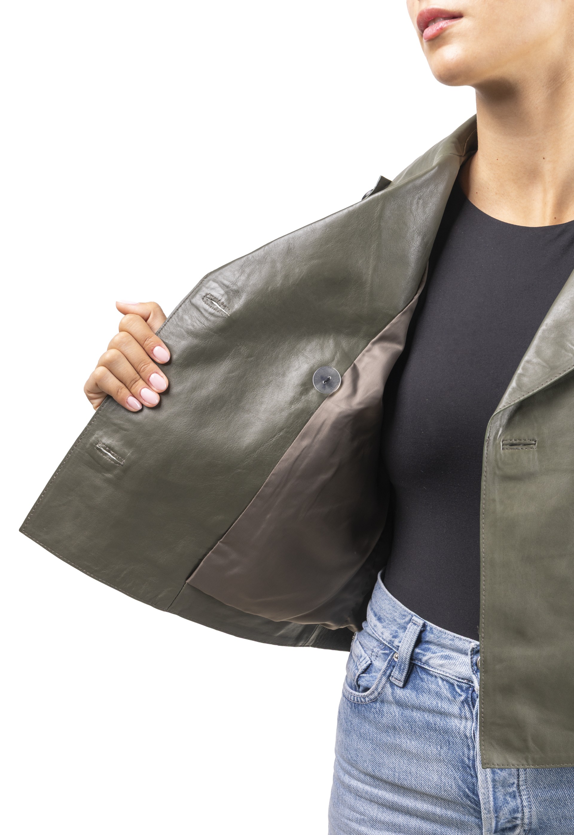 Gabardine em pele Rosário