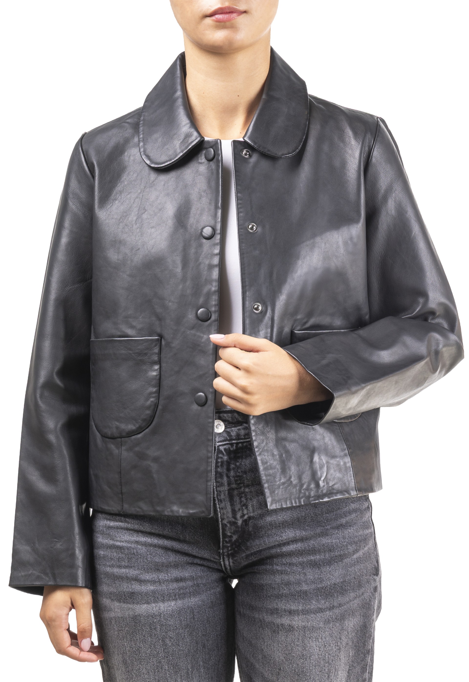 Blusão em pele Magnólia