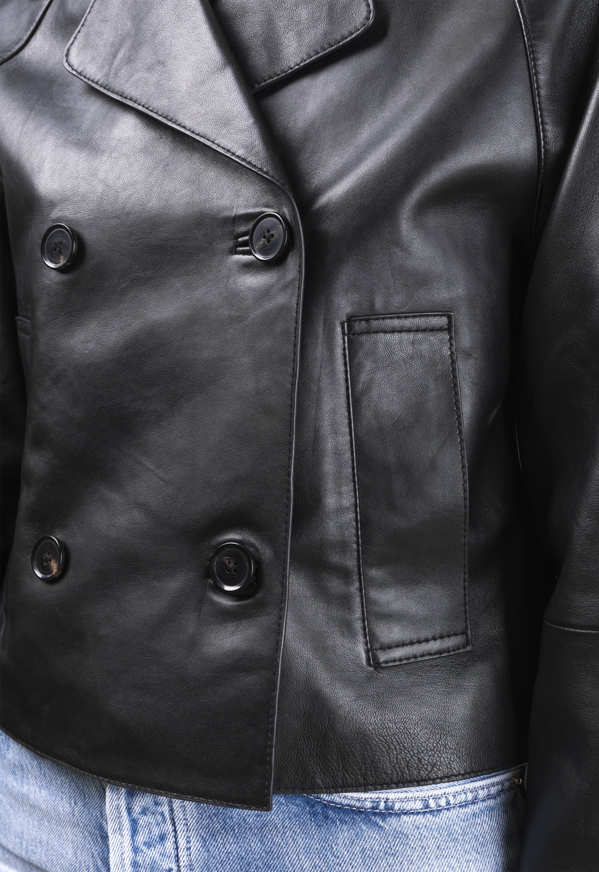 Gabardine em pele Rosário