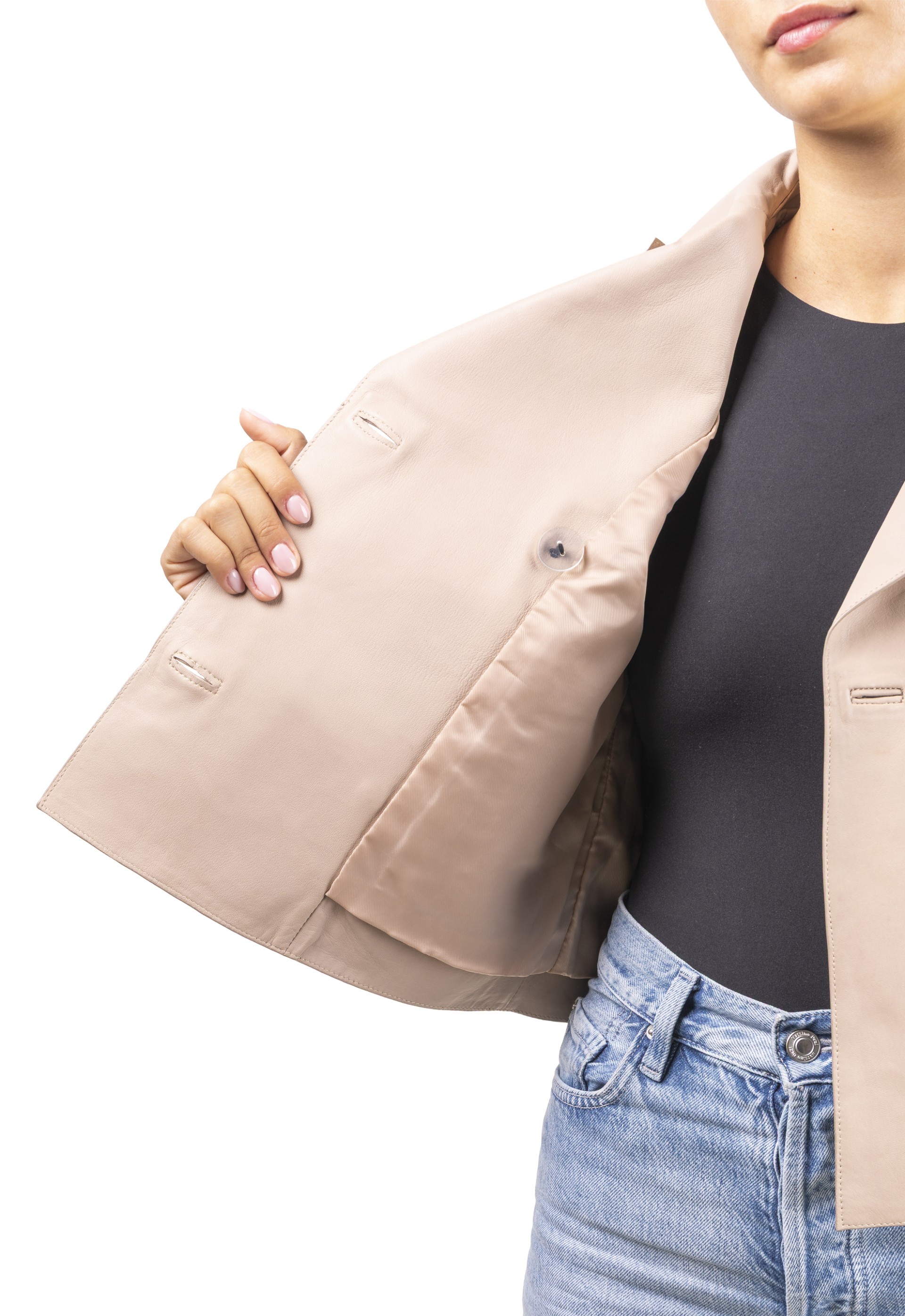 Gabardine em pele Rosário