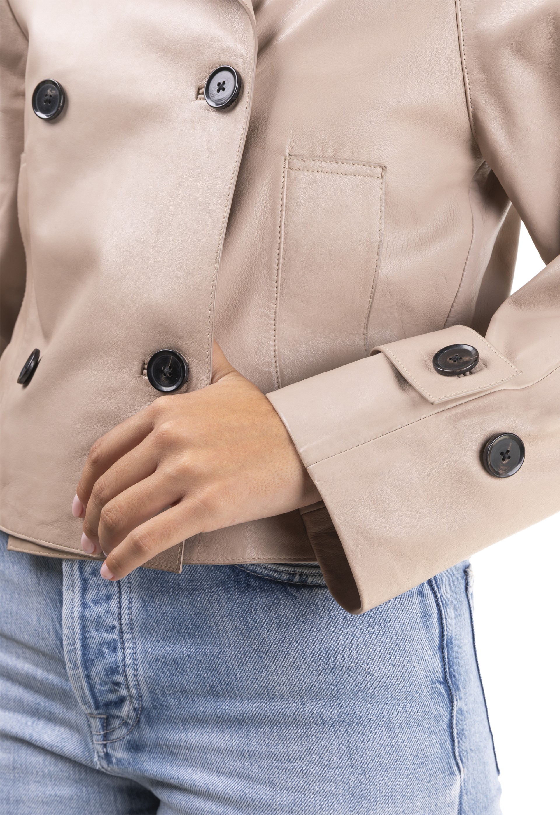 Gabardine em pele Rosário