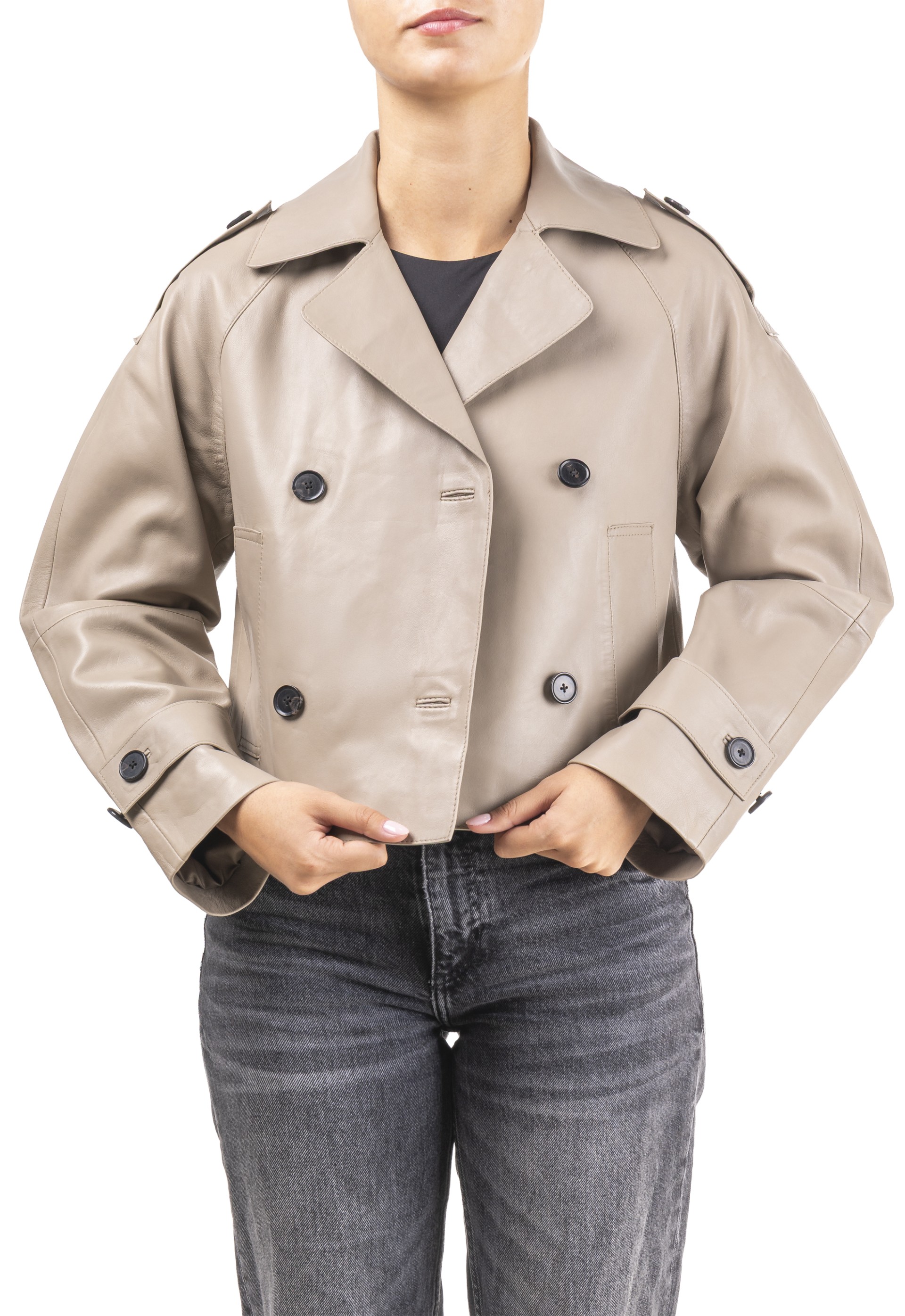 Gabardine em pele Rosário