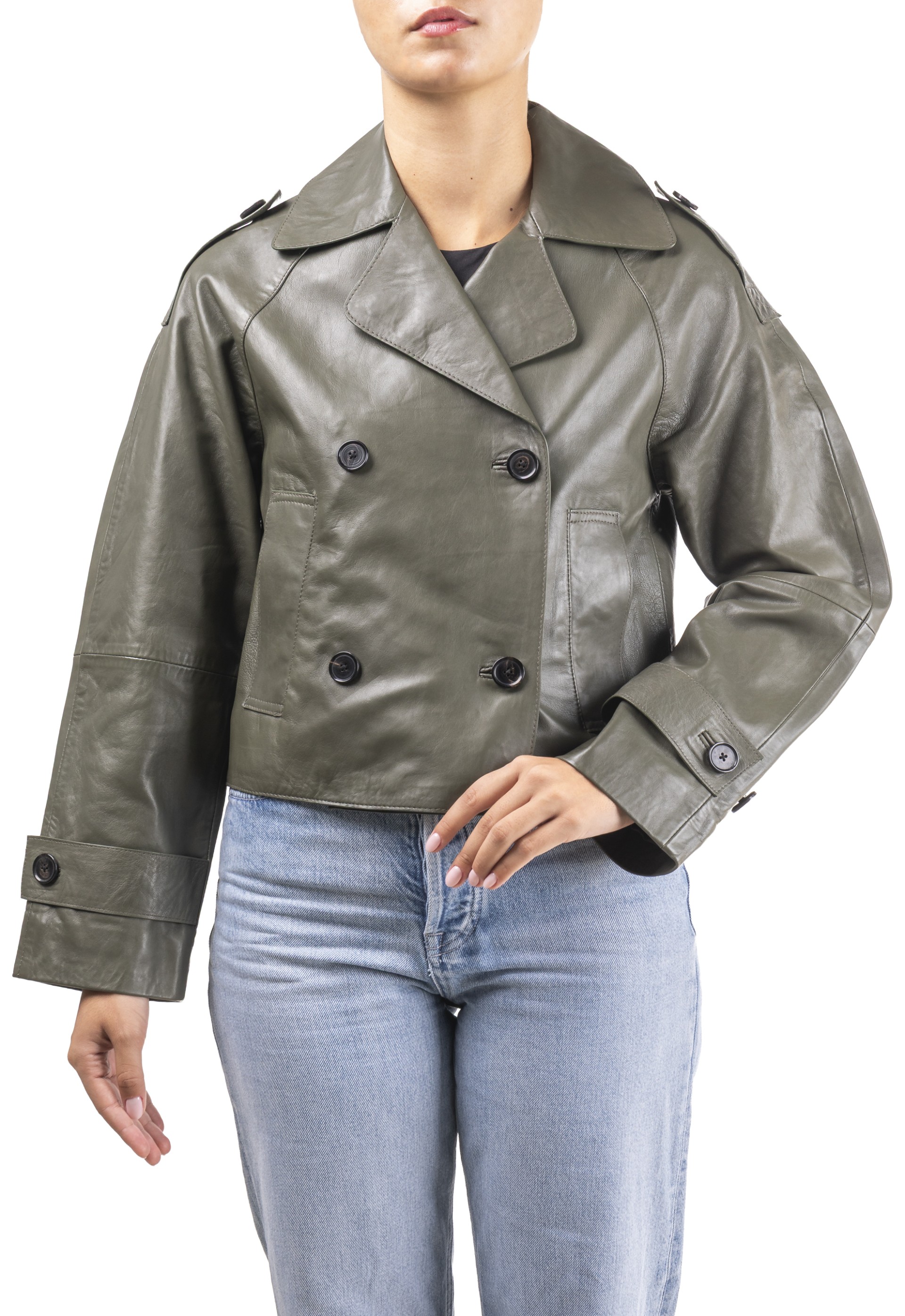 Gabardine em pele Rosário