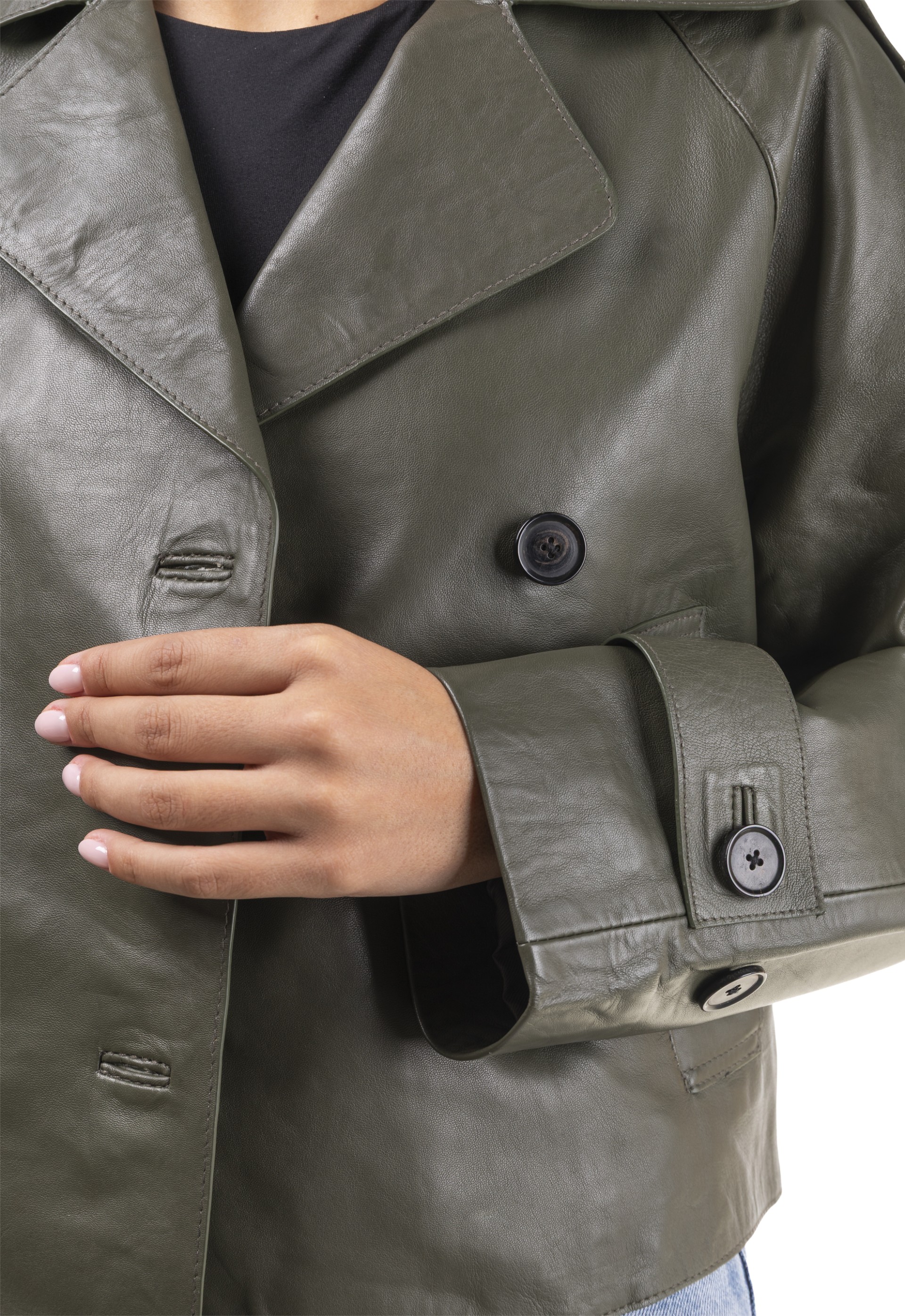 Gabardine em pele Rosário