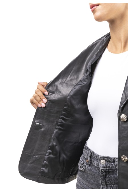 Blazer em pele Jasmim