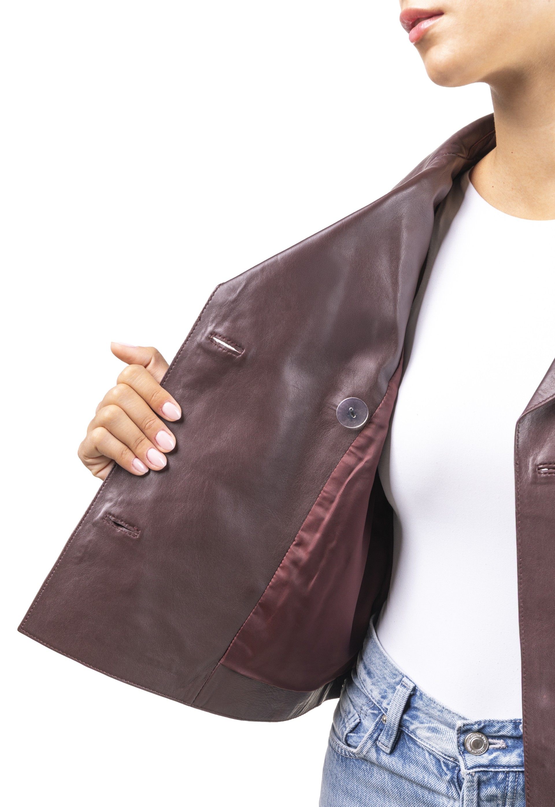 Gabardine em pele Rosário