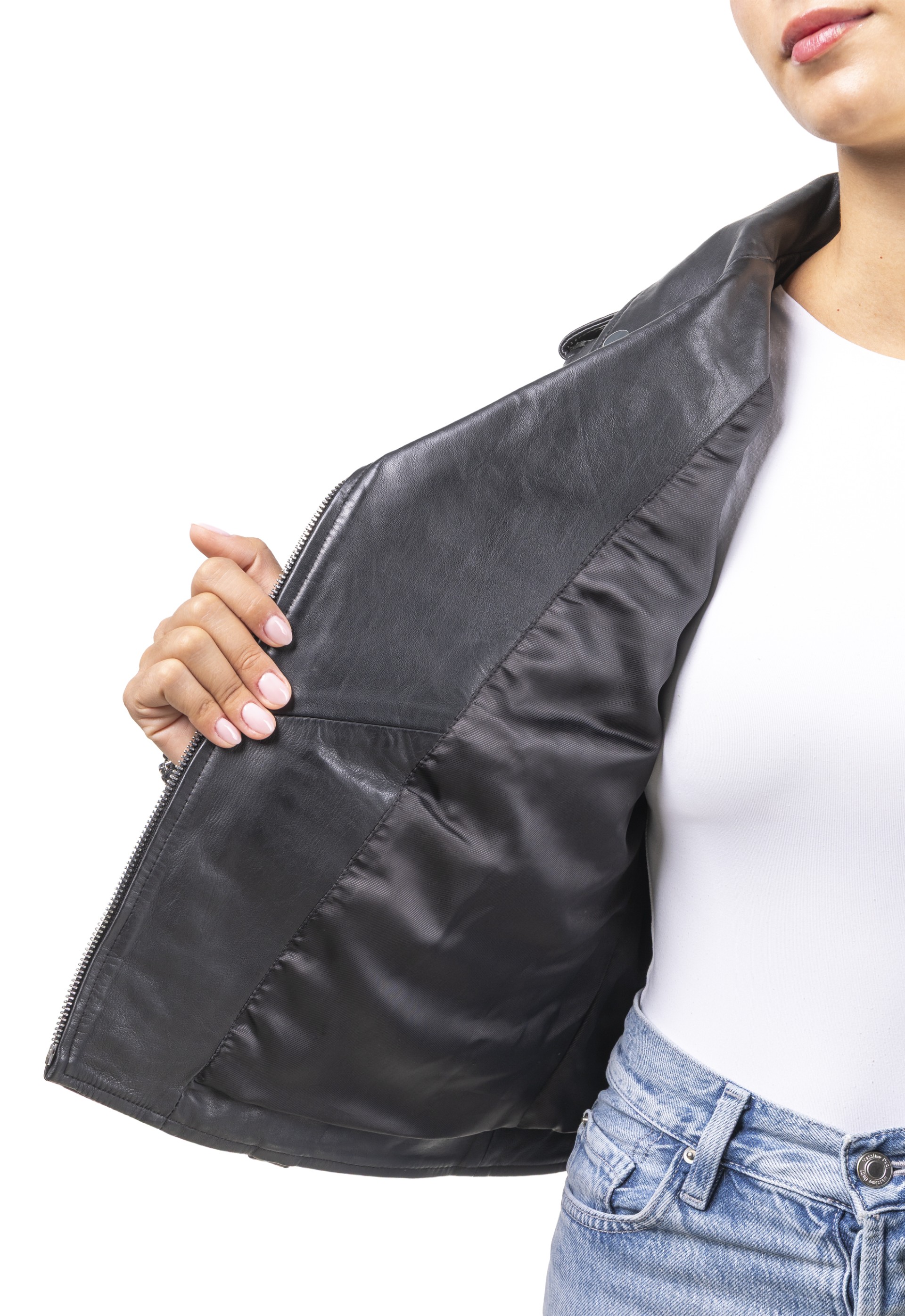 Blusão em pele Violeta