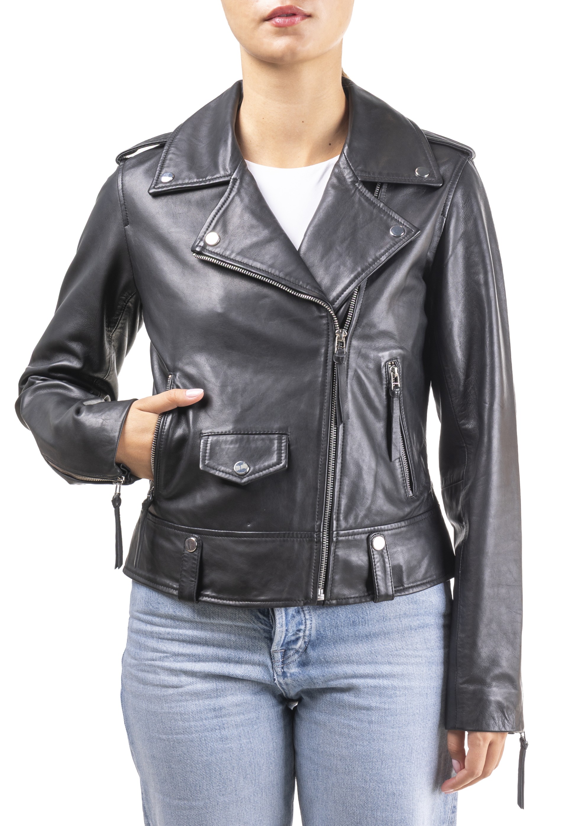 Blusão em pele Violeta