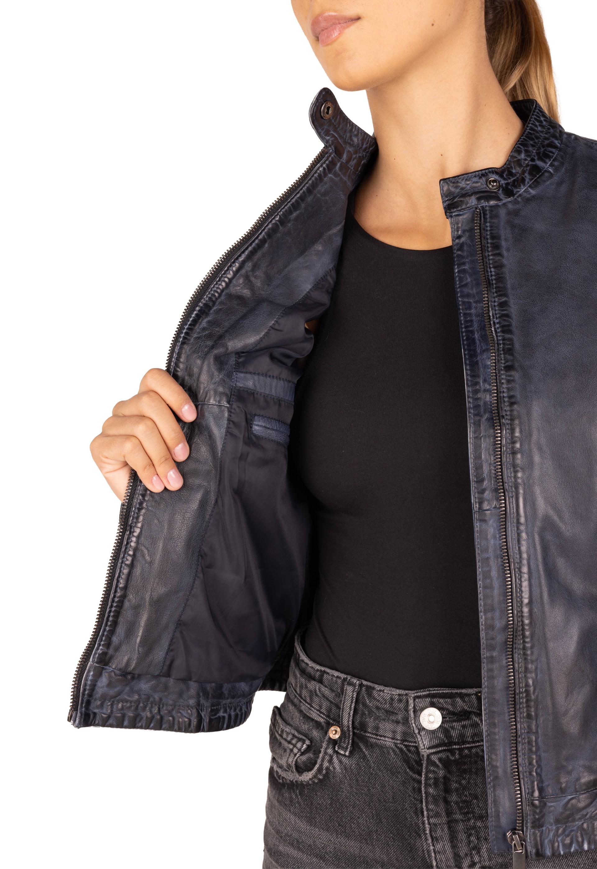 Blusão em pele Petúnia