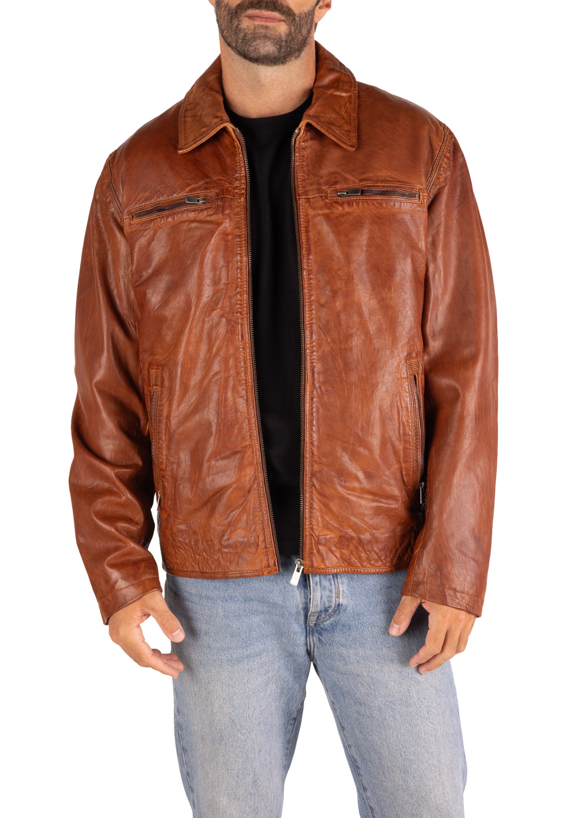 Blusão em pele Ambrósio