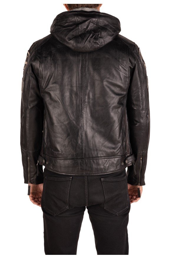 Blusão pele Racer Hood