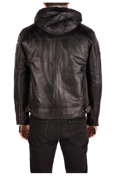 Blusão pele Racer Hood Blusão pele Racer Hood