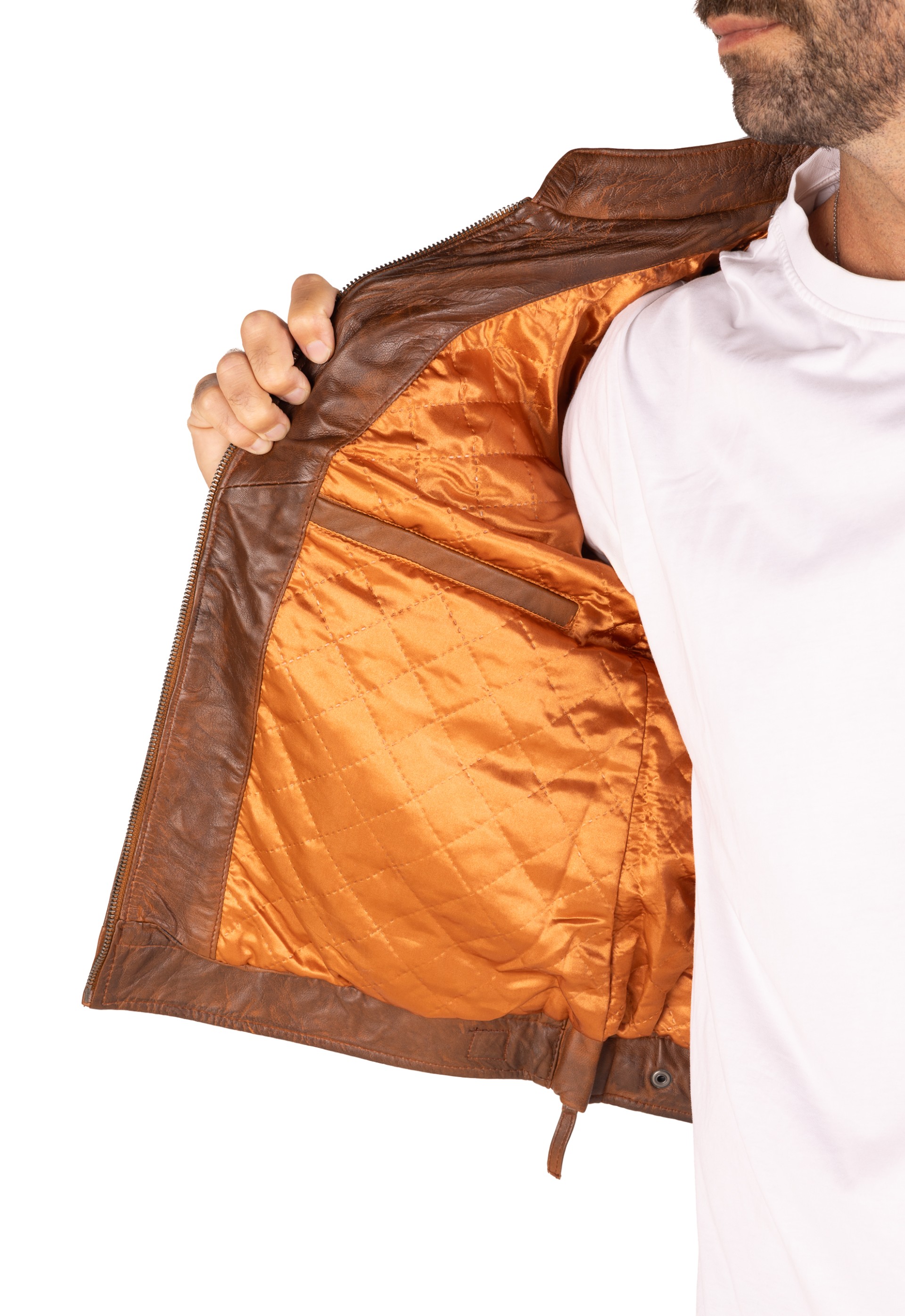 Blusão pele Racer Hood