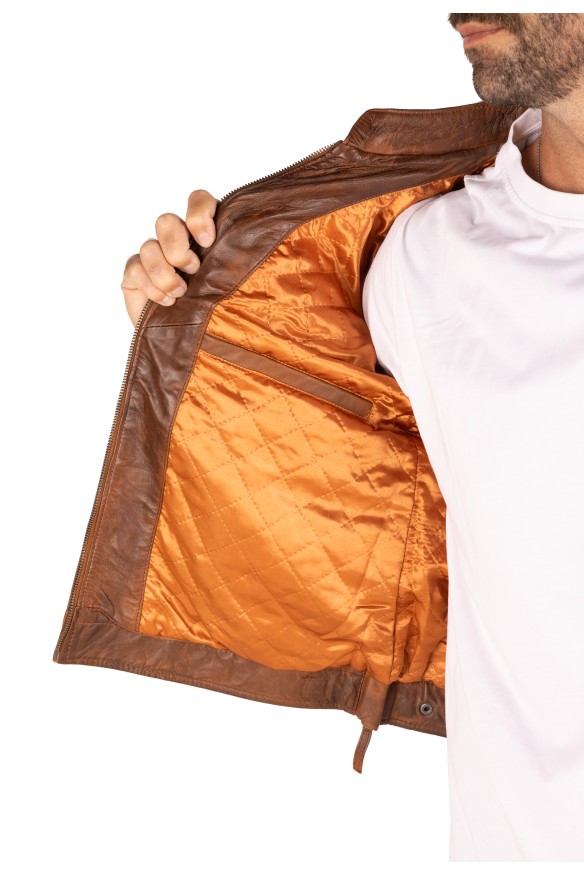 Blusão pele Racer Hood